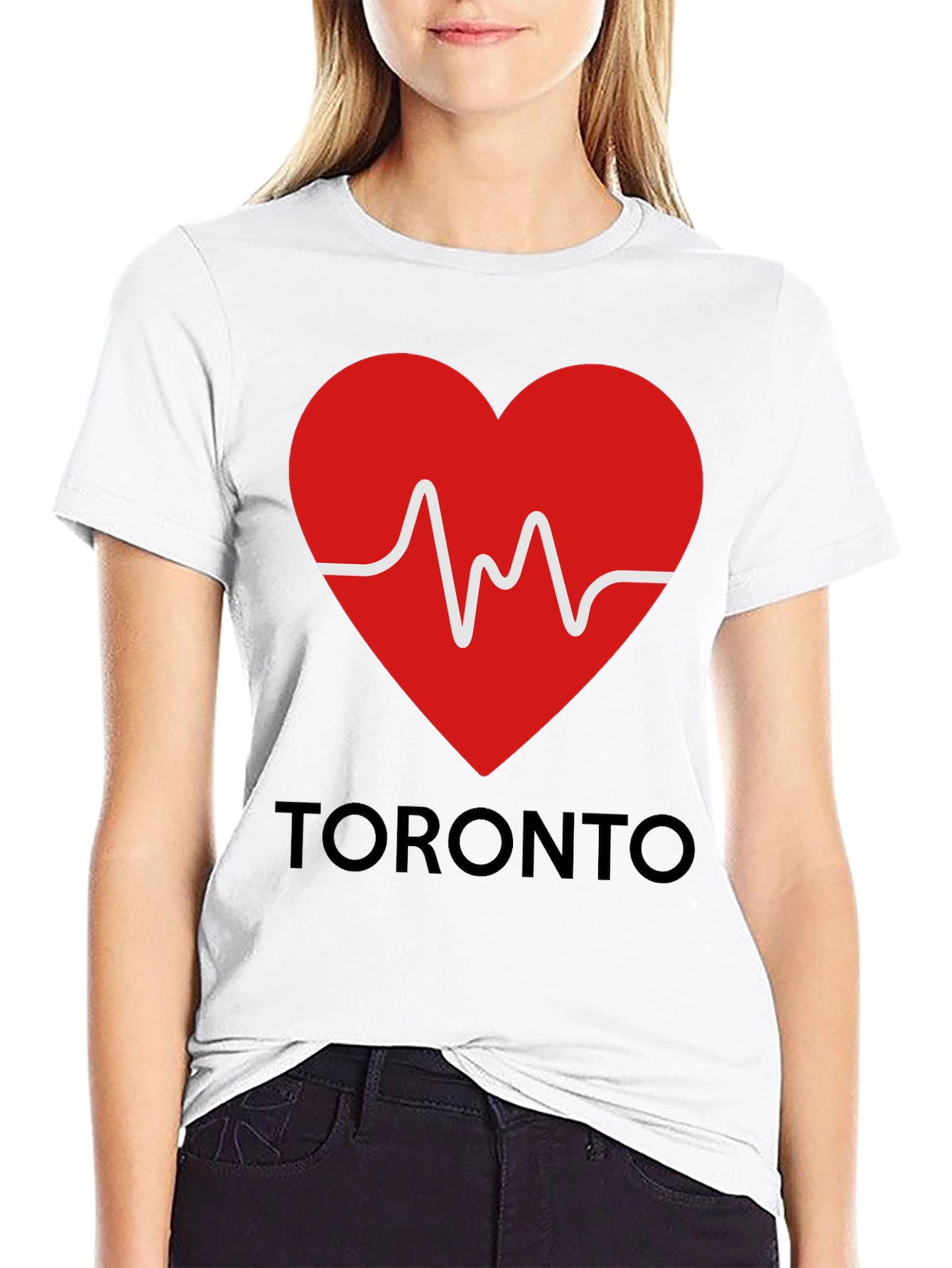 Toronto Love Heartbeat Black Graphic Tee