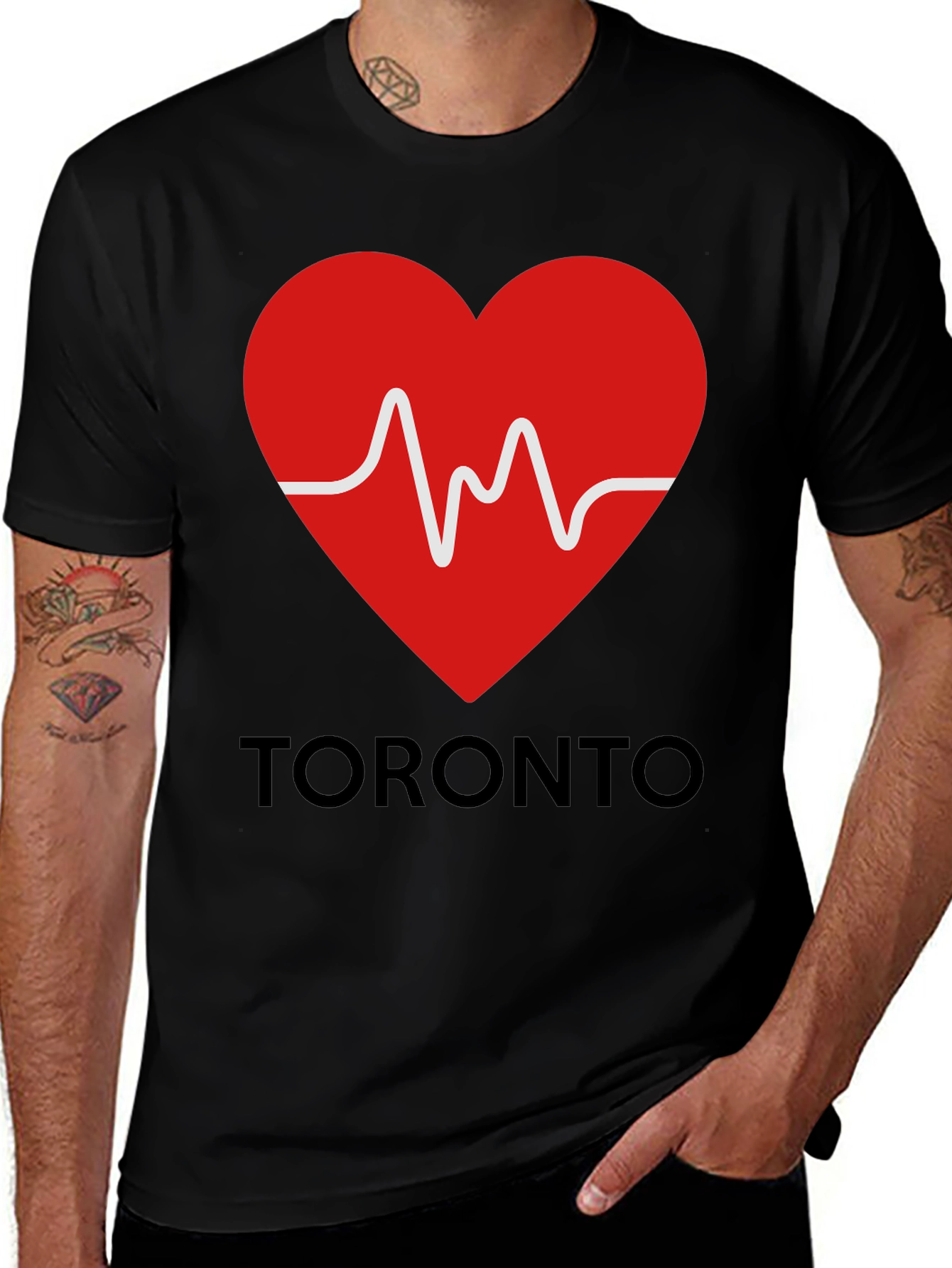 Toronto Love Heartbeat Black Graphic Tee