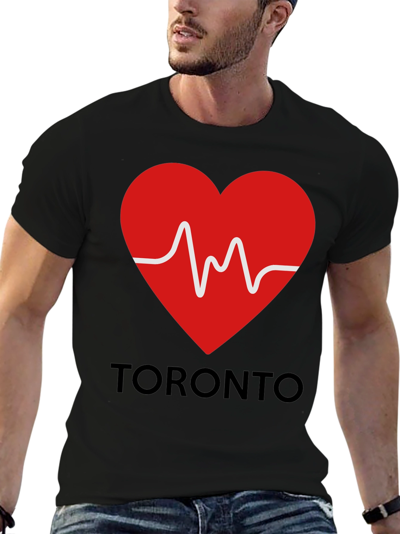 Toronto Love Heartbeat Black Graphic Tee