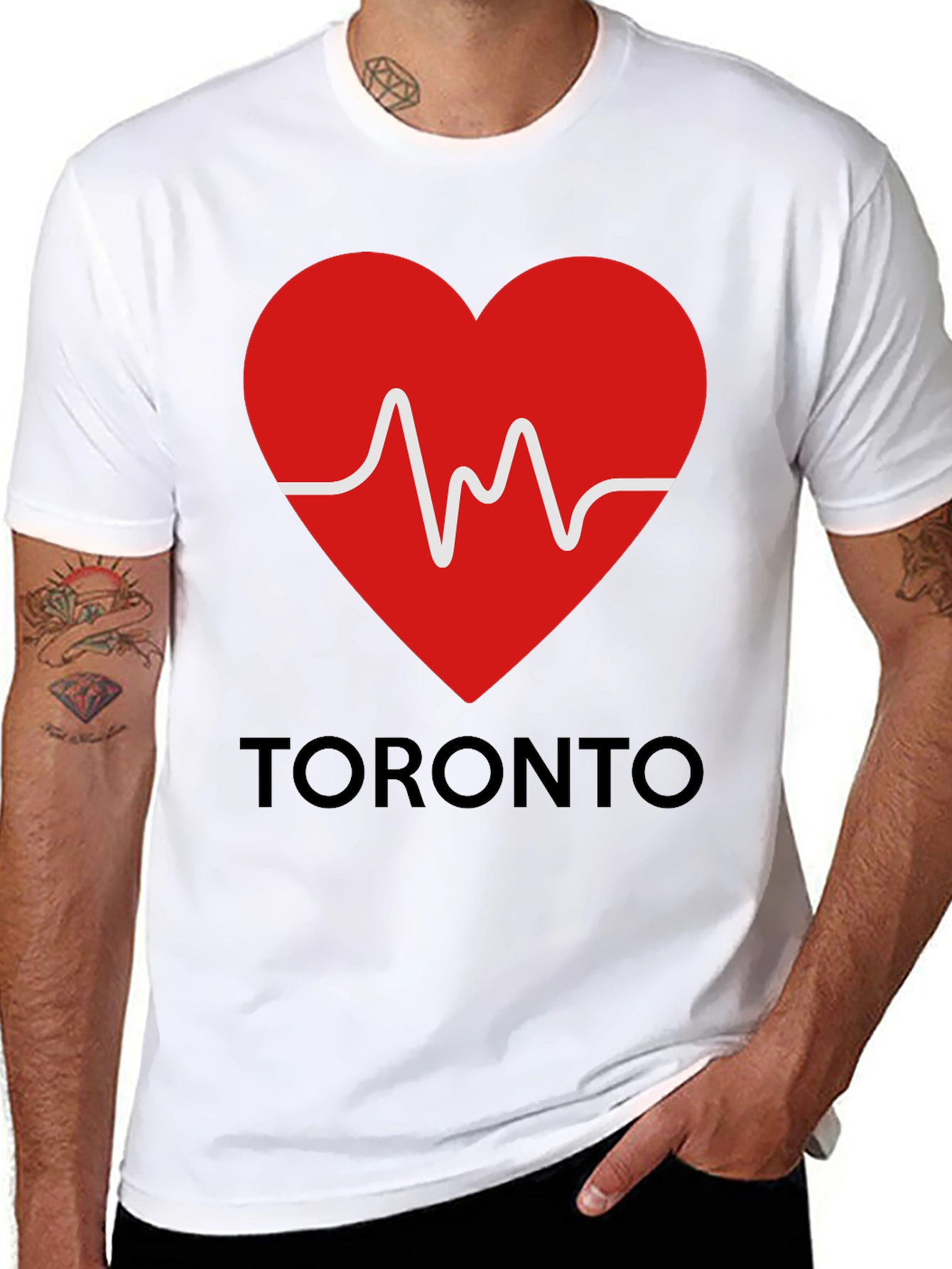 Toronto Love Heartbeat Black Graphic Tee