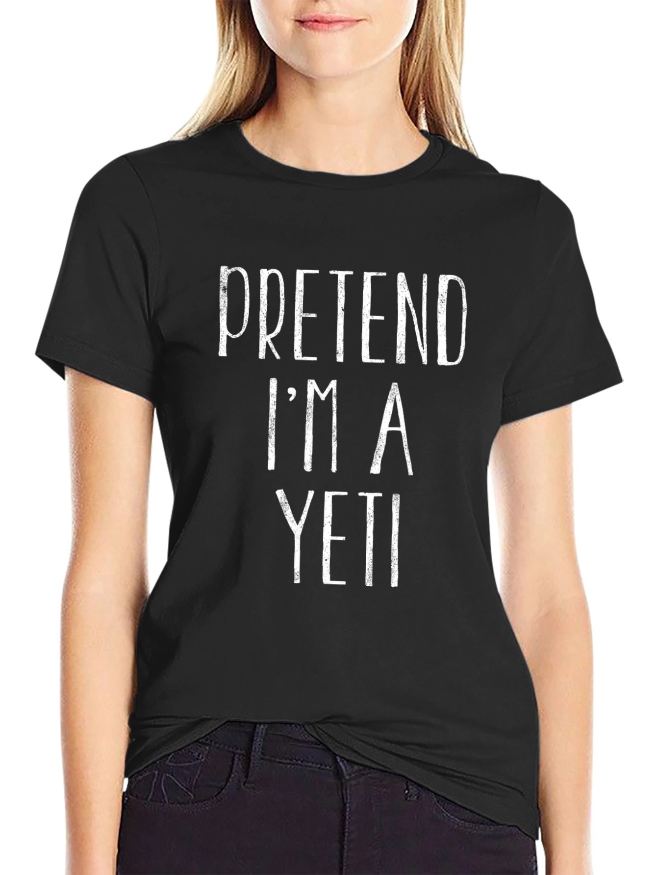 Funny Pretend Im A Yeti Black T-Shirt