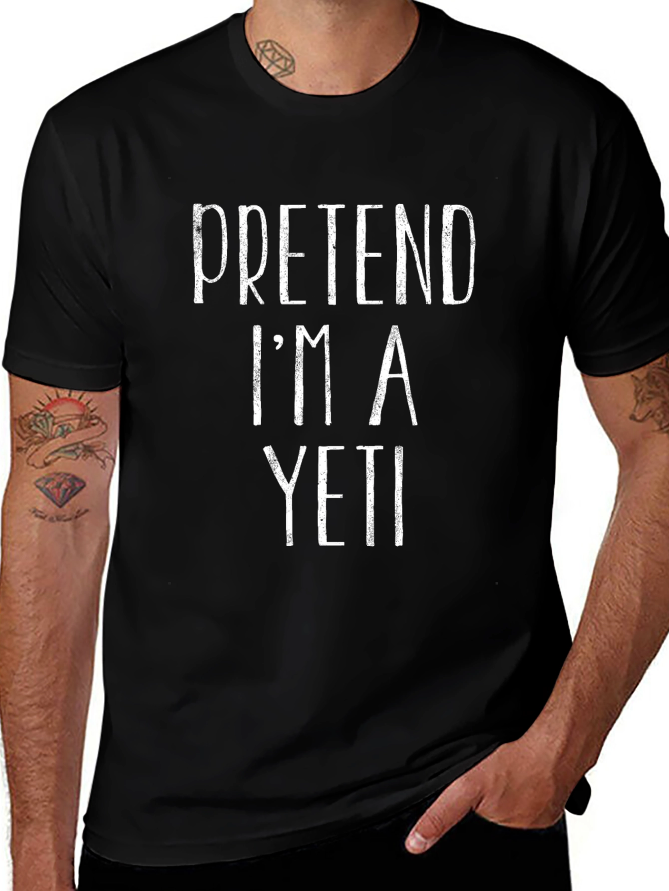 Funny Pretend Im A Yeti Black T-Shirt