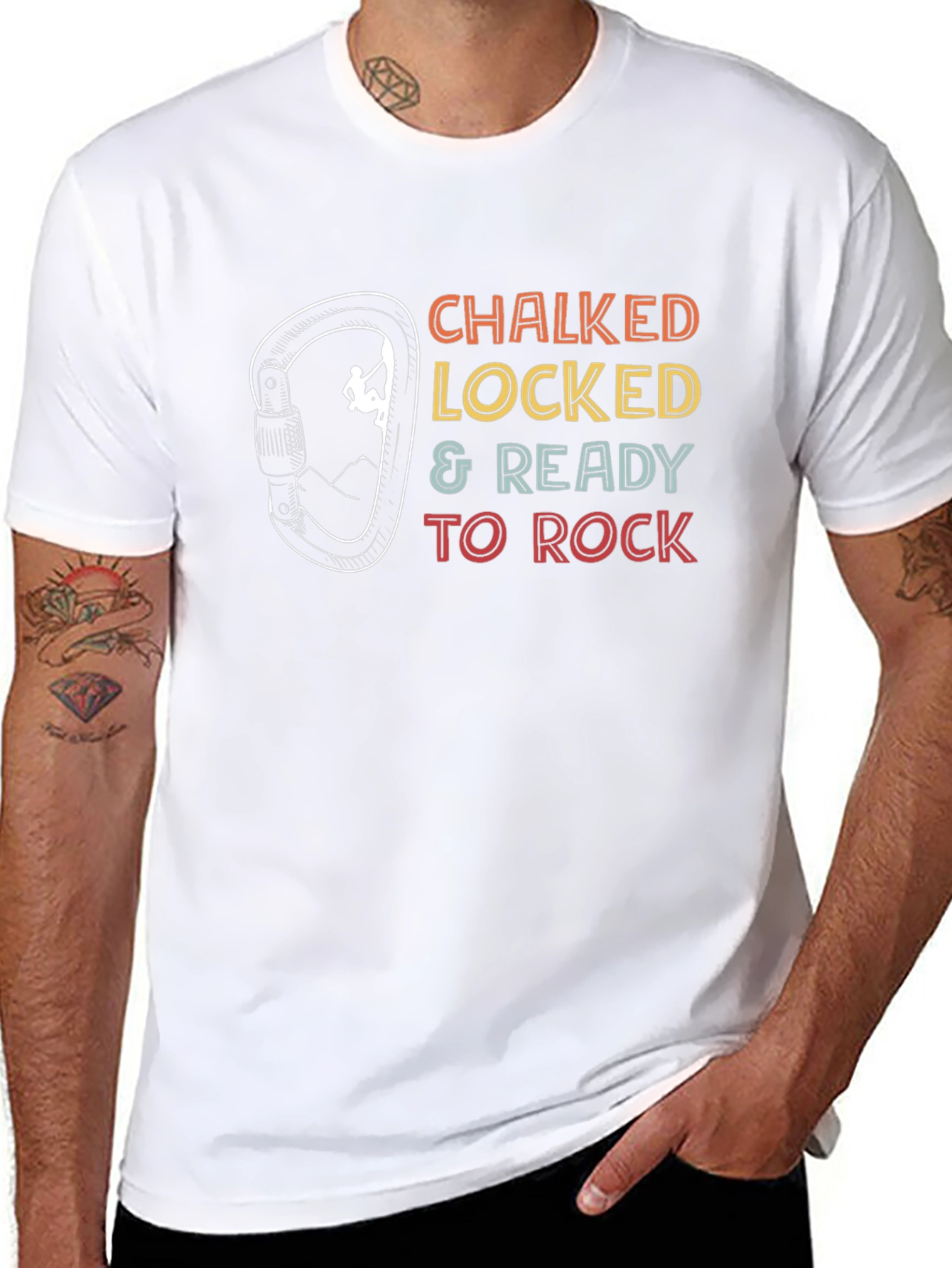 Chalked Locked & Ready to Rock Climbing T-Shirt