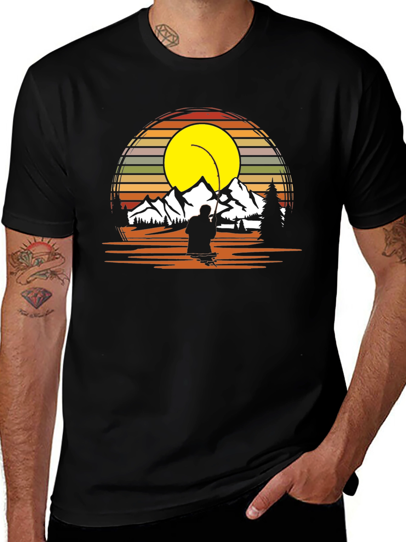 Fishing Retro Graphic T-Shirt