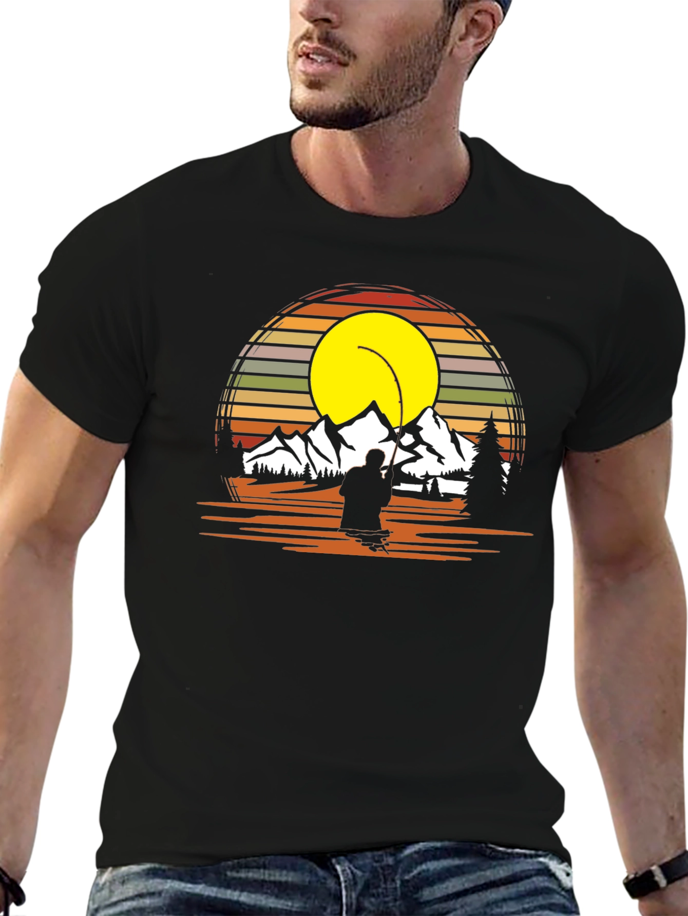 Fishing Retro Graphic T-Shirt
