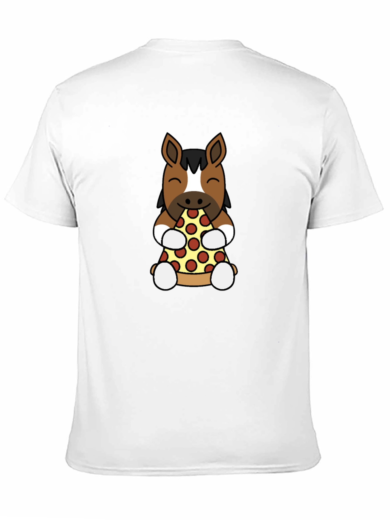 Horse Eating Pizza Graphic T-Shirt