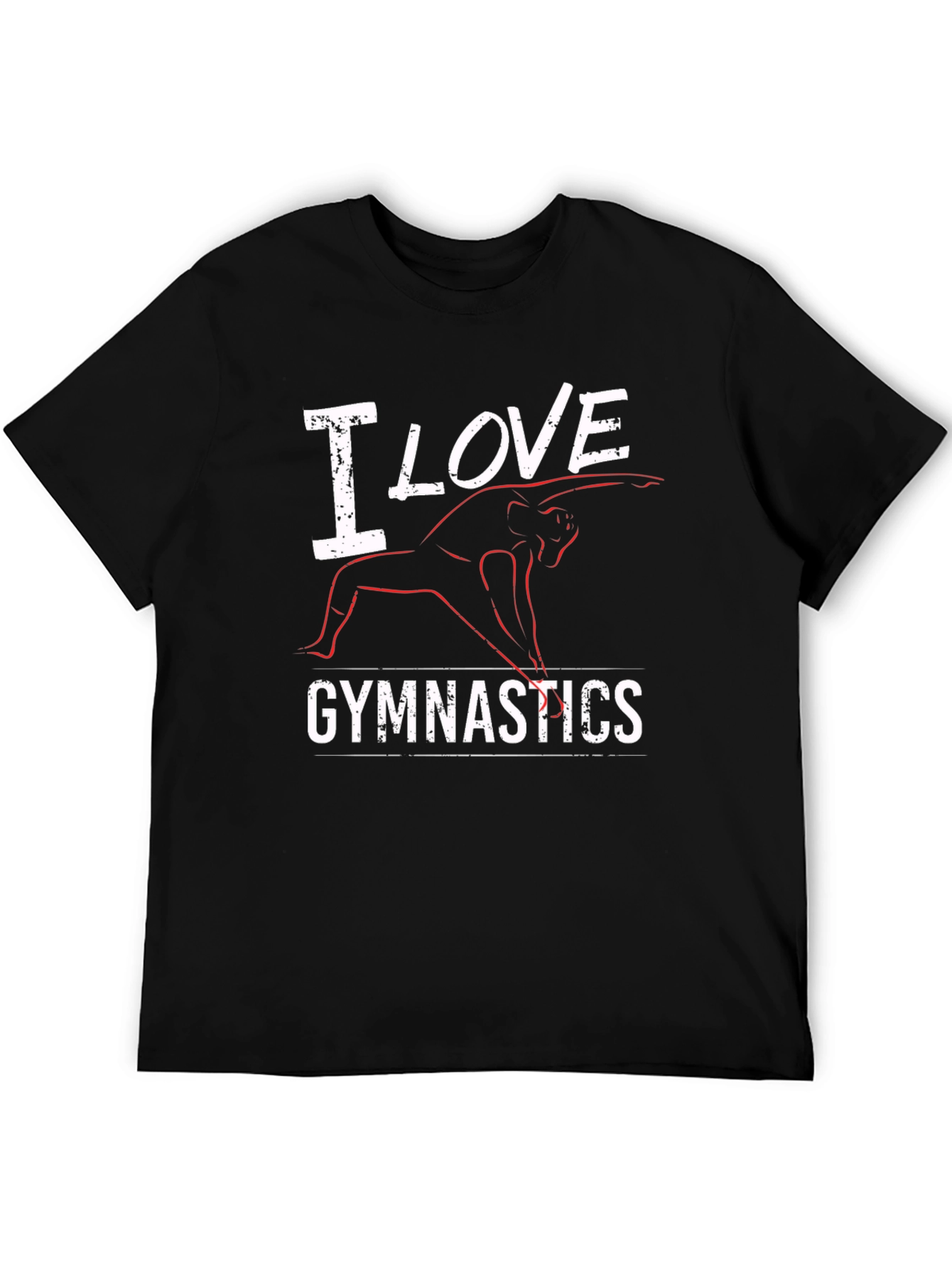 I Love Gymnastics Black T-Shirt