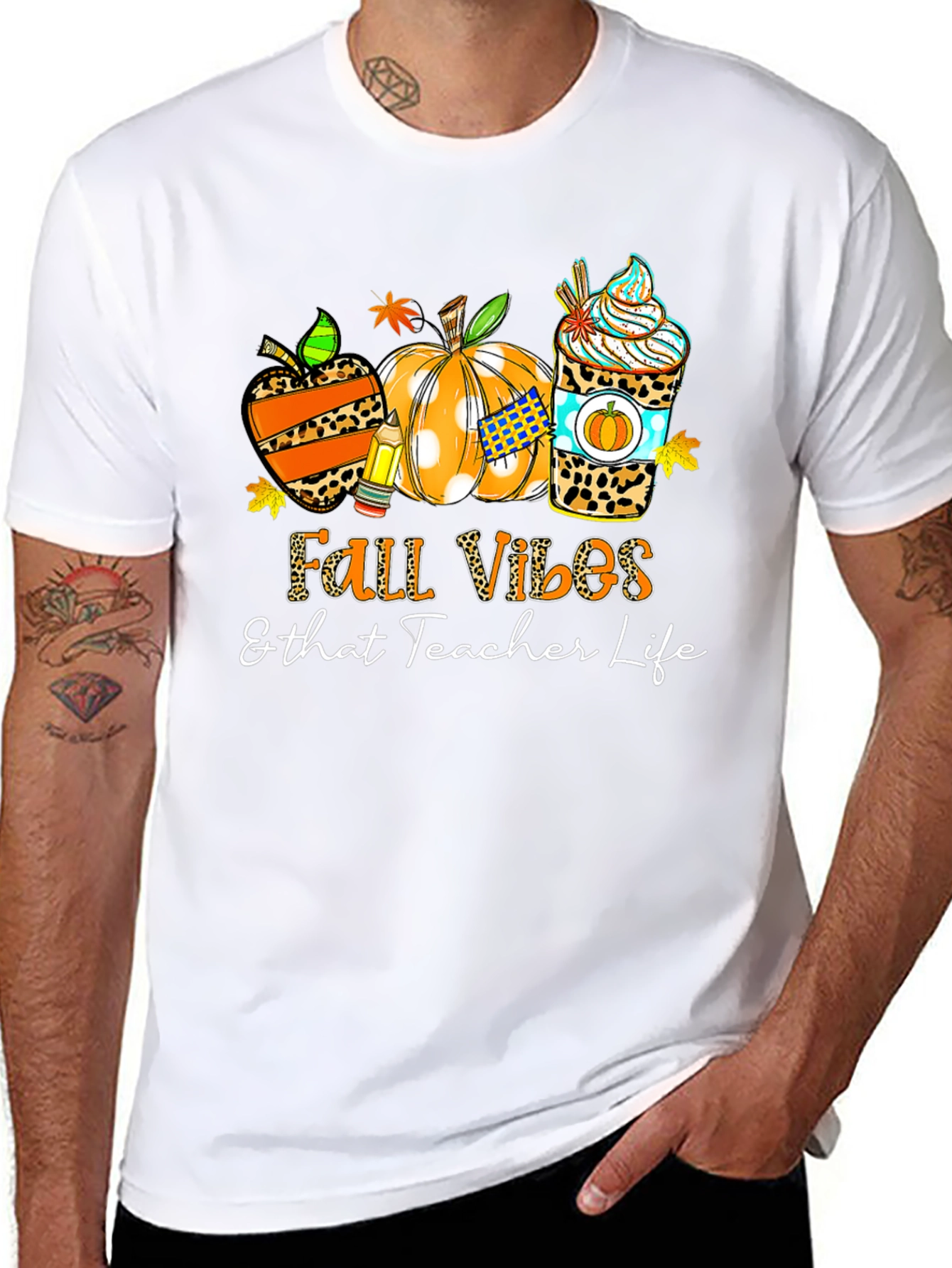 Fall Vibes Teacher Life Graphic Tee
