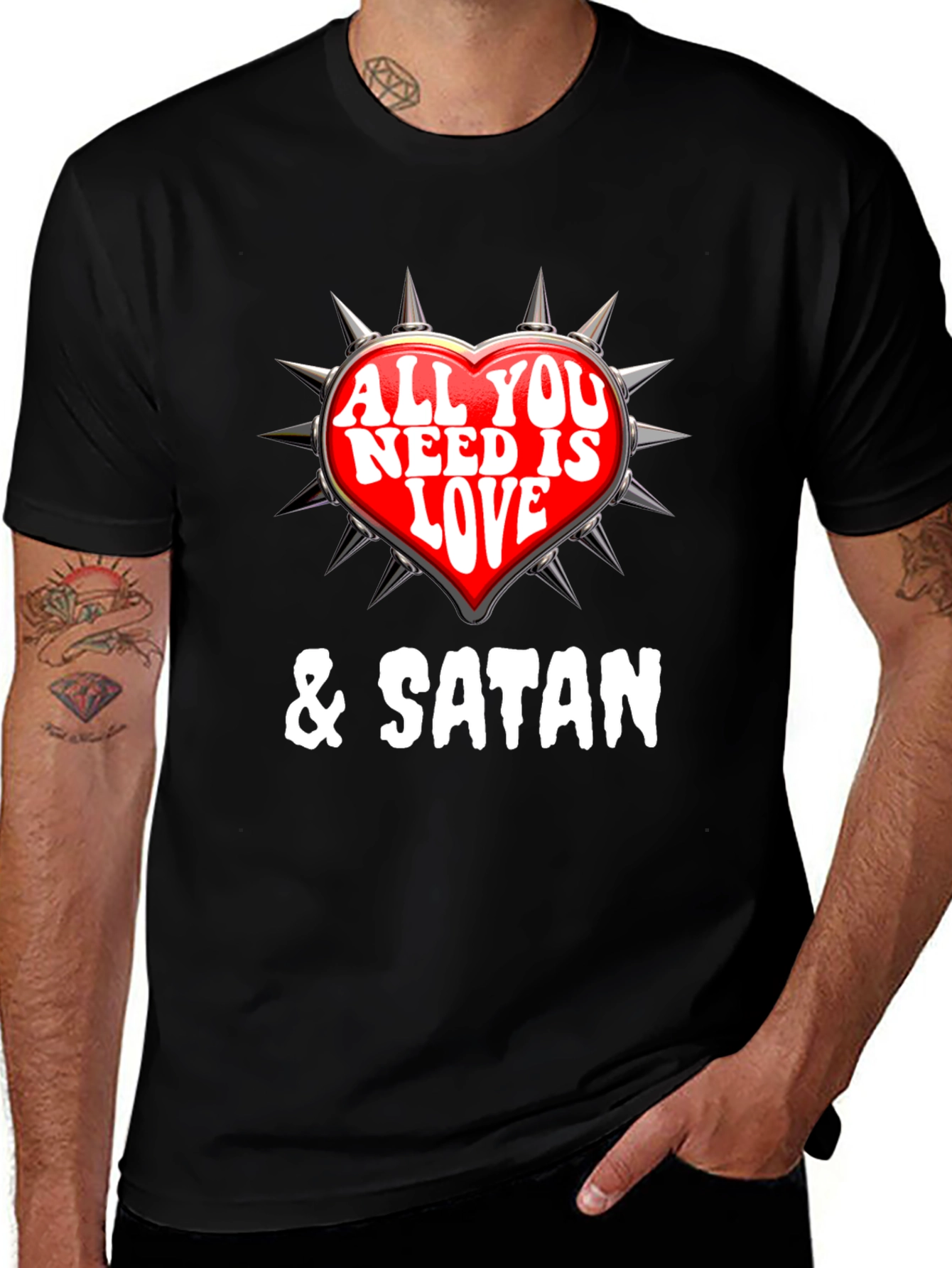 Love & Satan T-Shirt - Spiked Heart