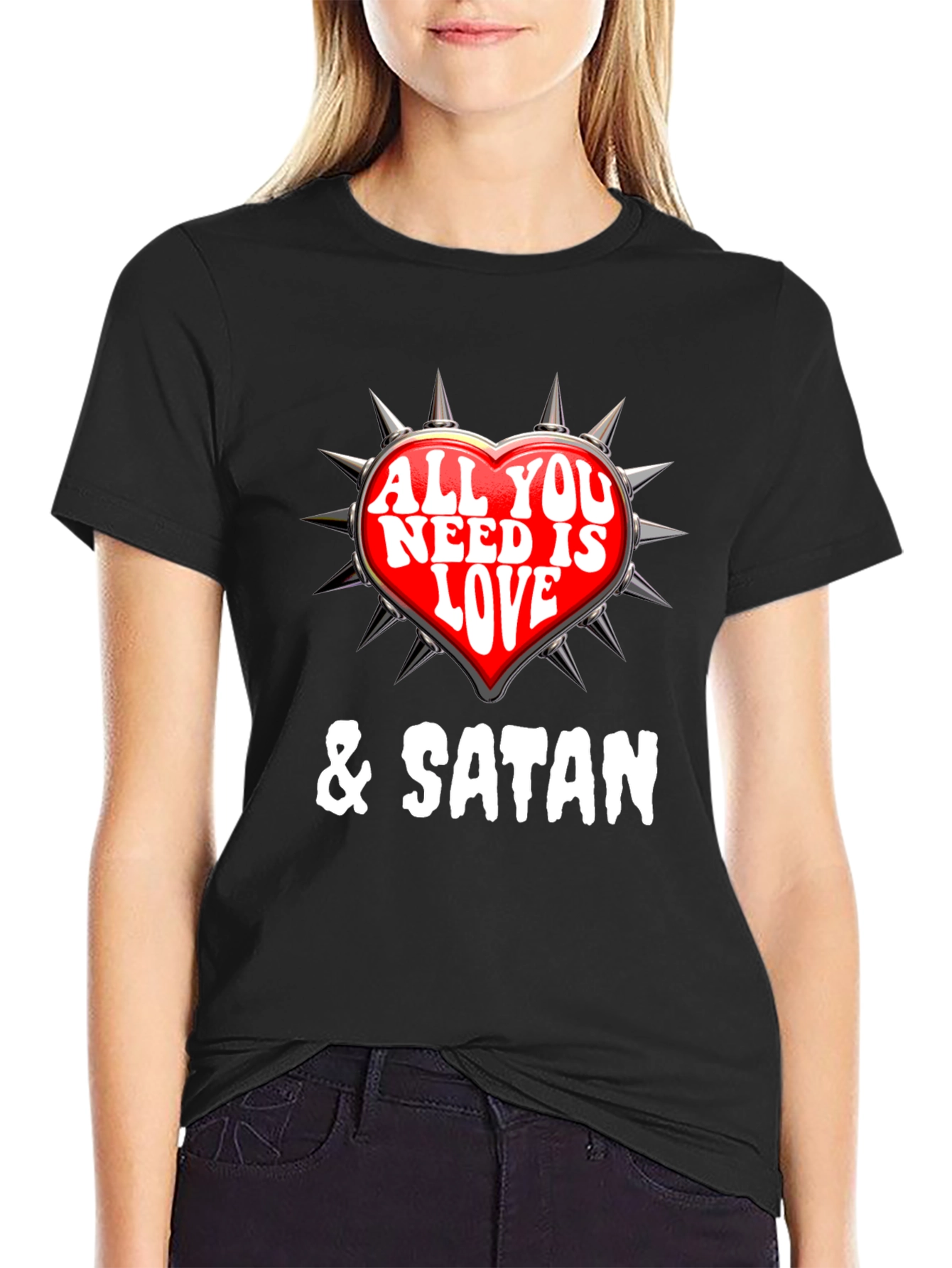 Love & Satan T-Shirt - Spiked Heart