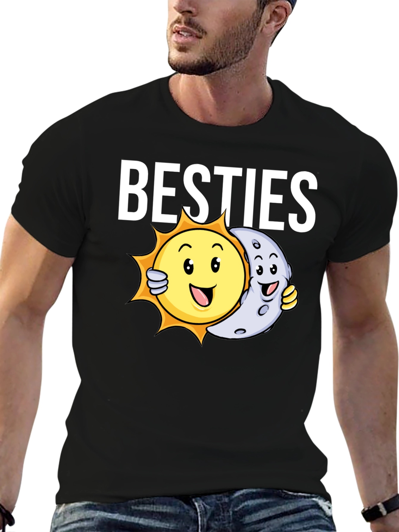Besties T-Shirt - Sun and Moon Graphic Tee