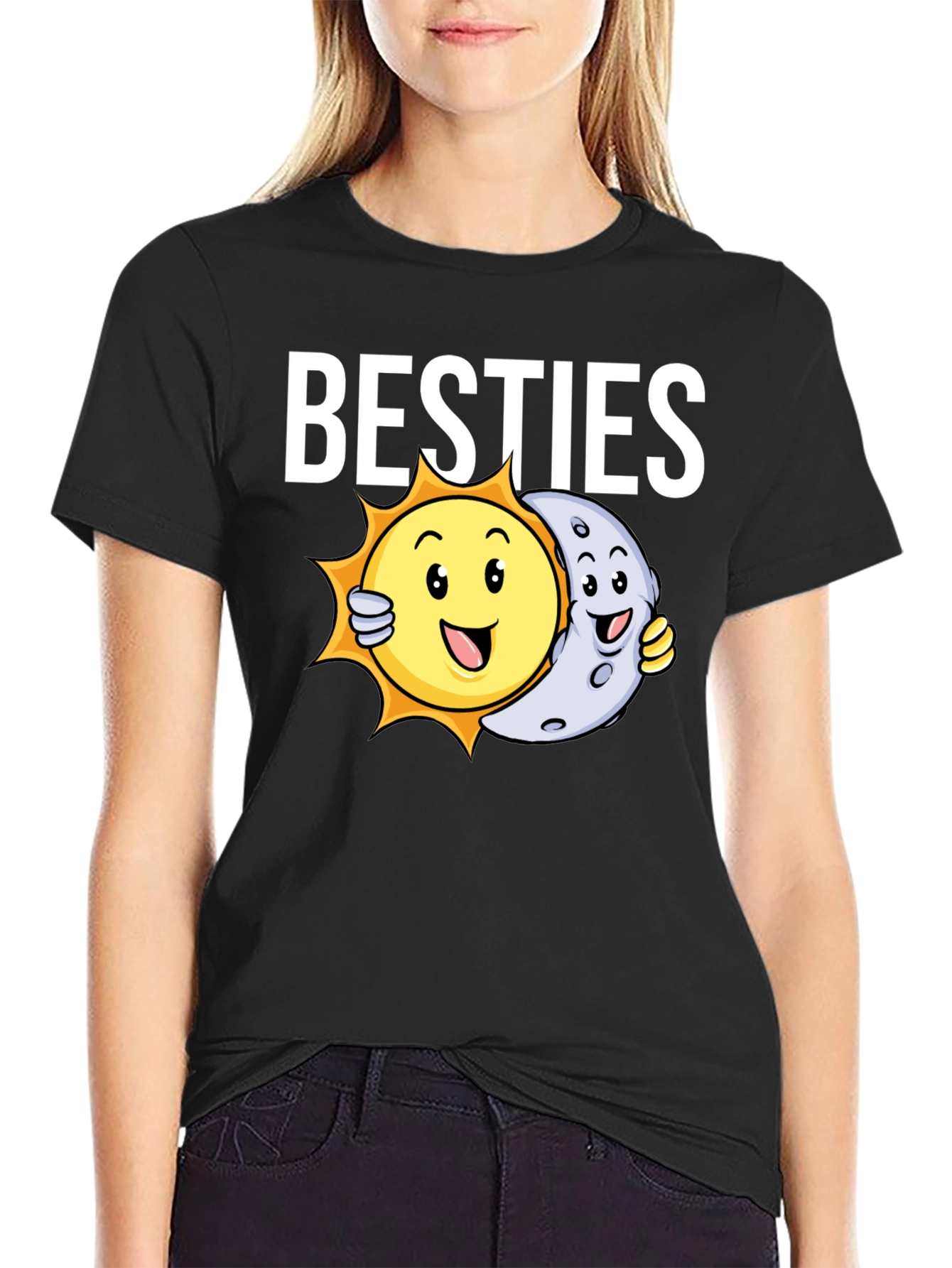 Besties T-Shirt - Sun and Moon Graphic Tee