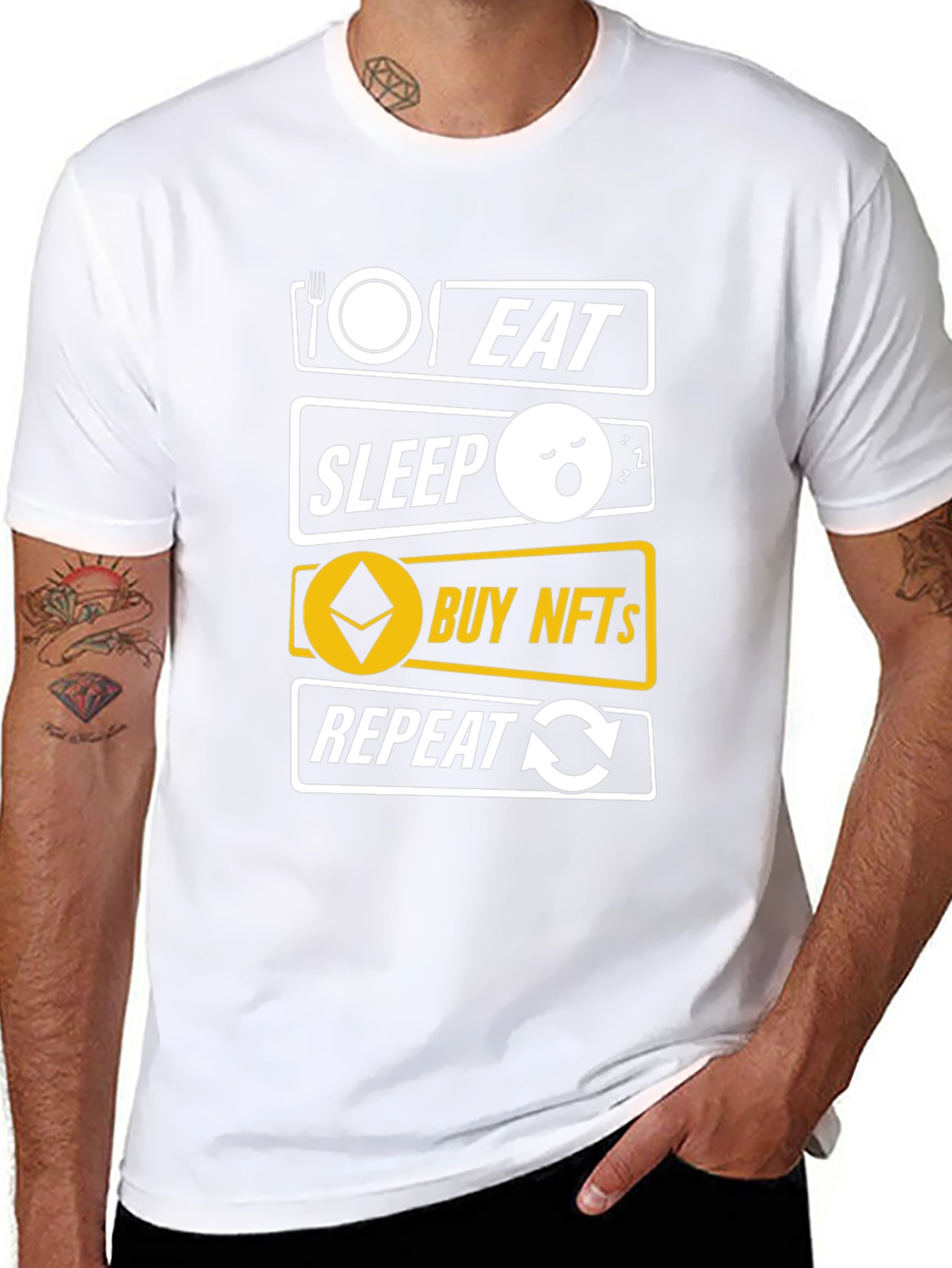 Eat Sleep Buy NFTs Repeat Black T-Shirt
