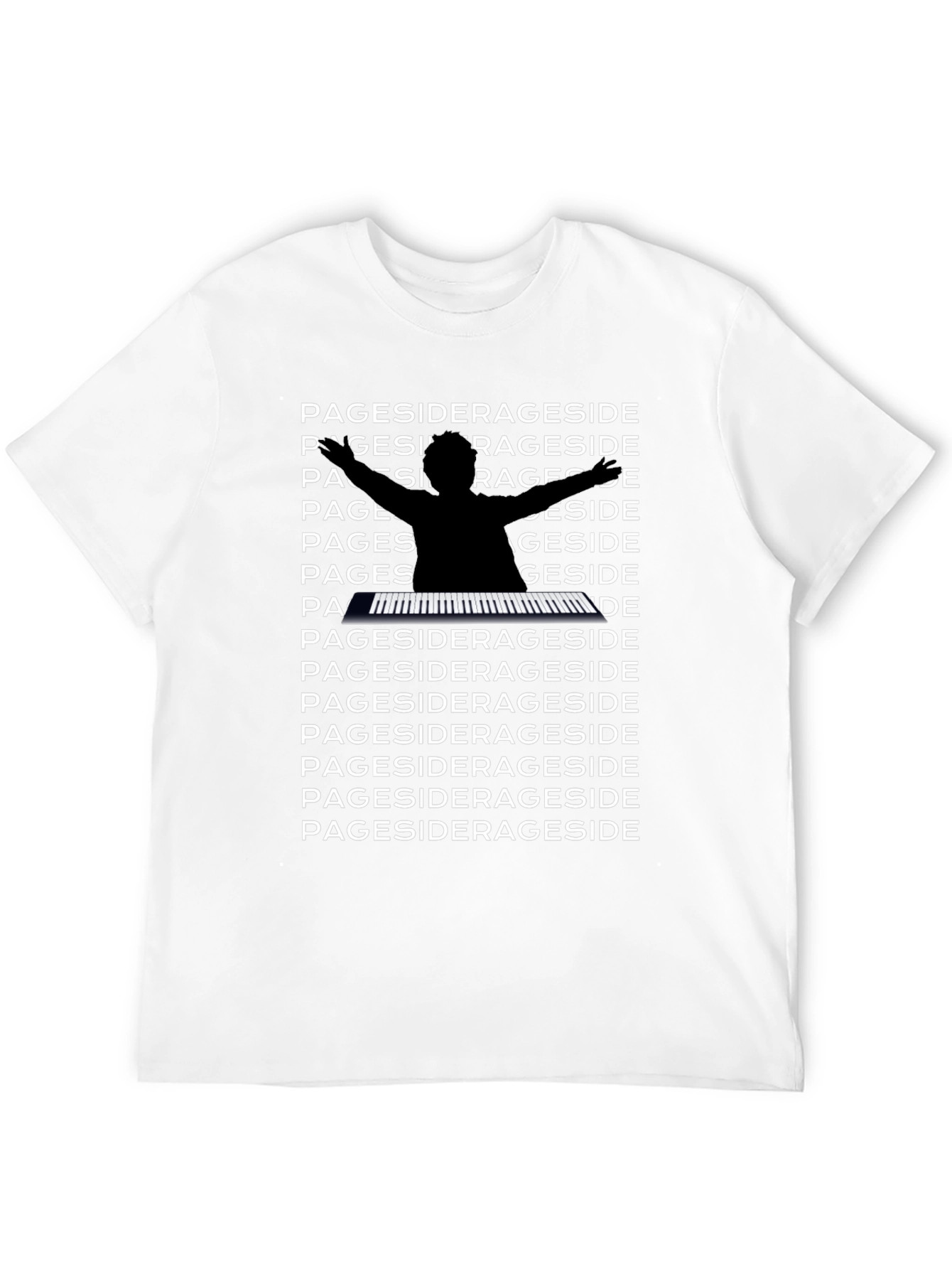 Pageside Piano Player Black Graphic Tee