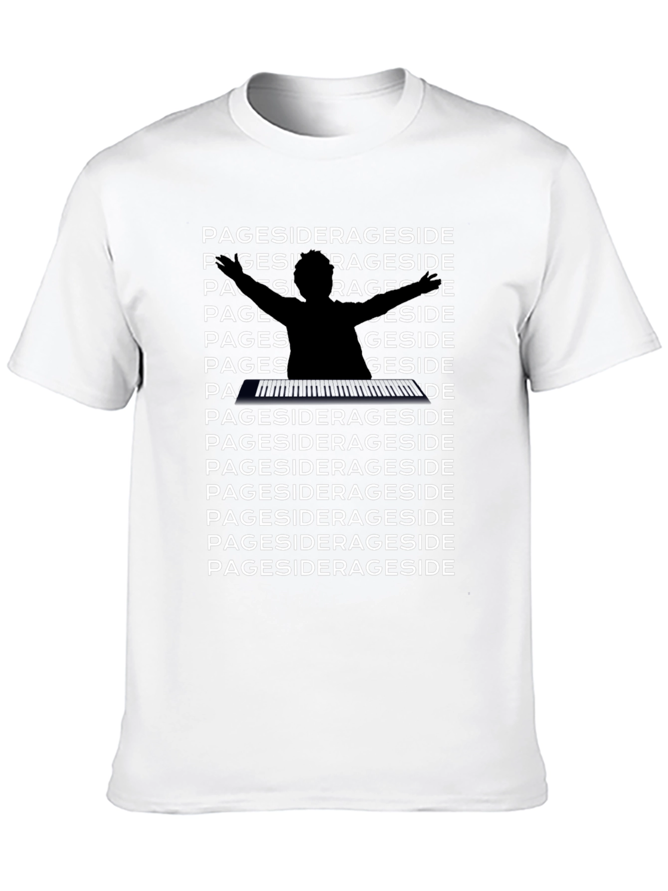 Pageside Piano Player Black Graphic Tee