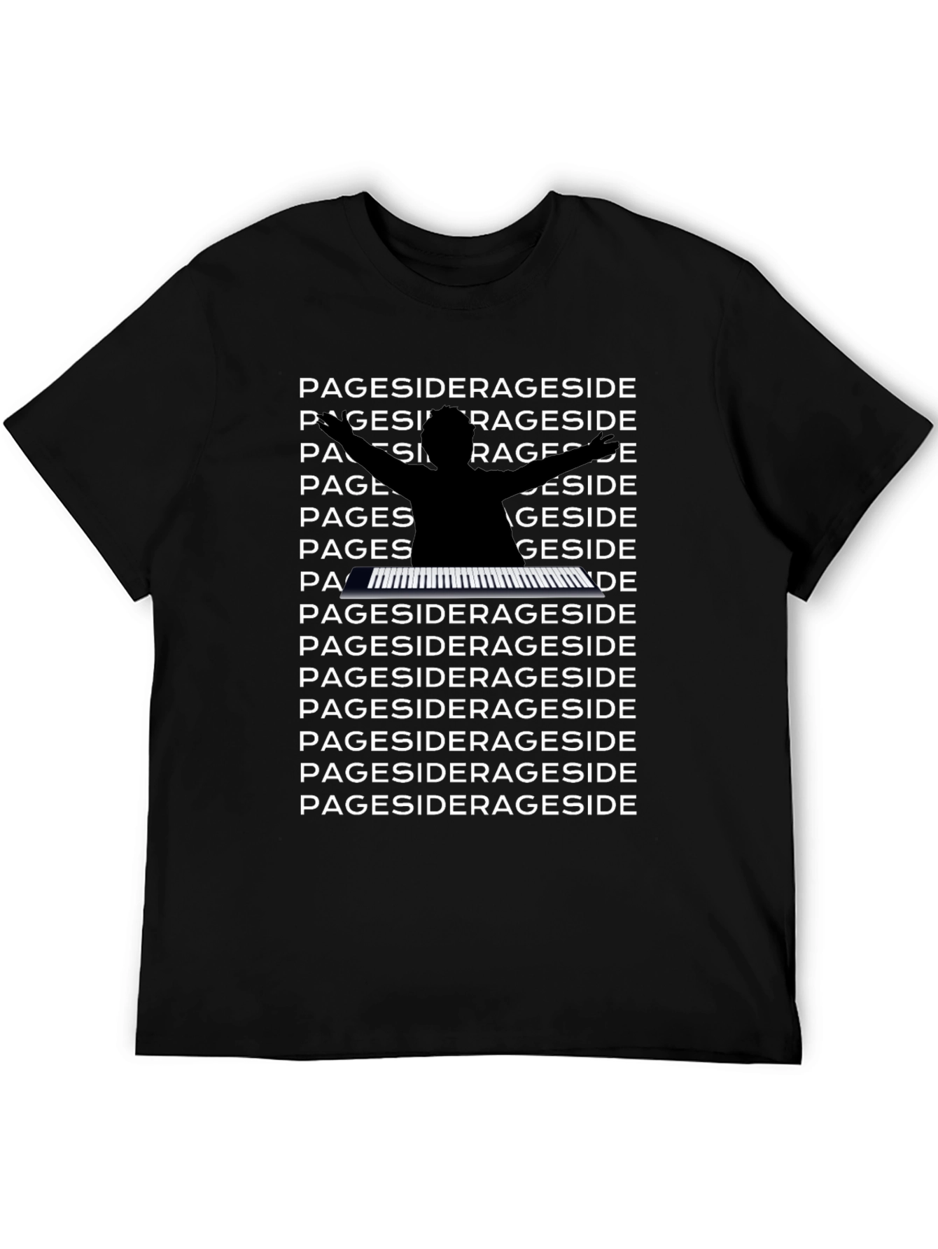 Pageside Piano Player Black Graphic Tee