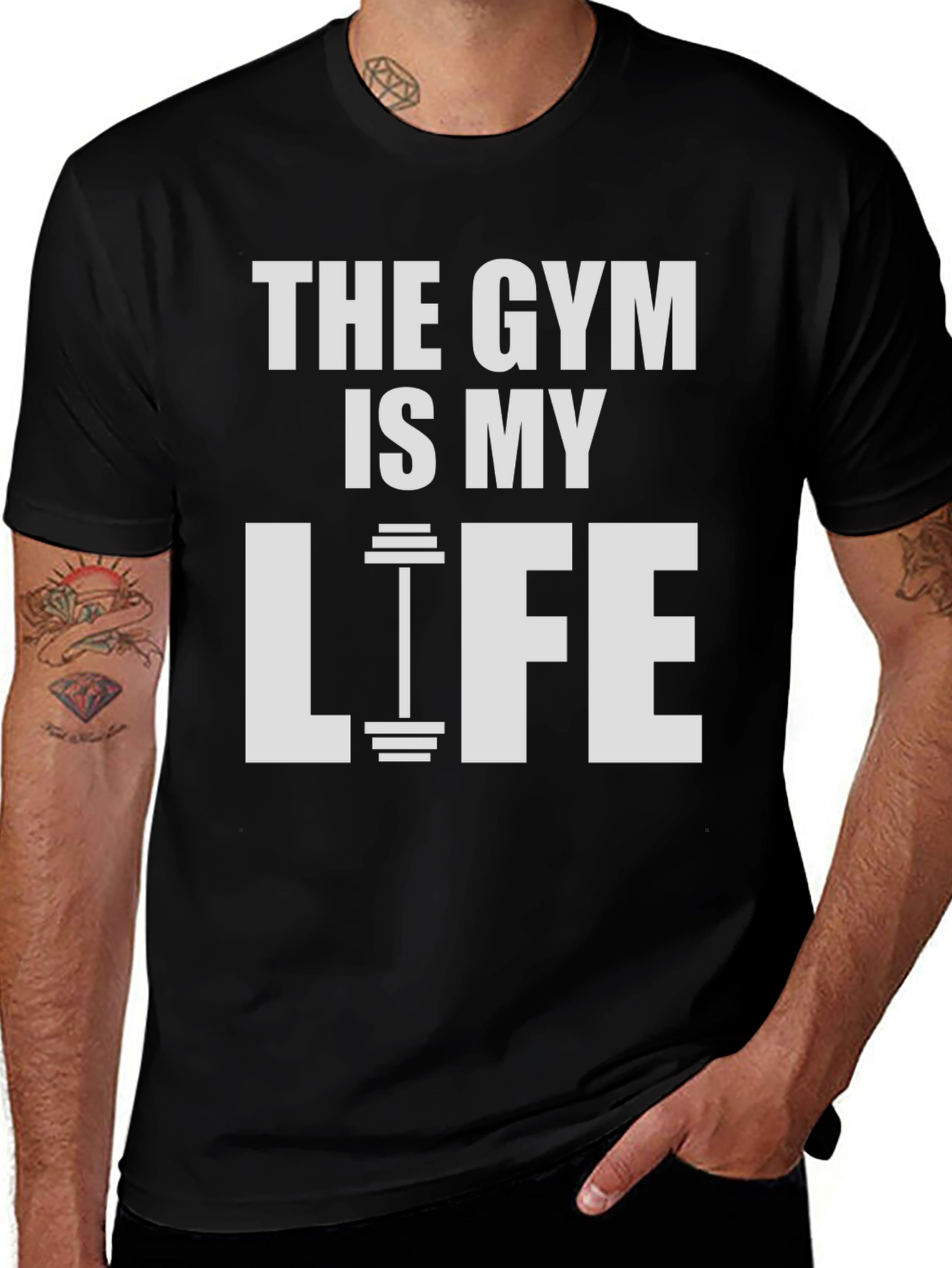 Gym Is My Life Black Graphic Tee