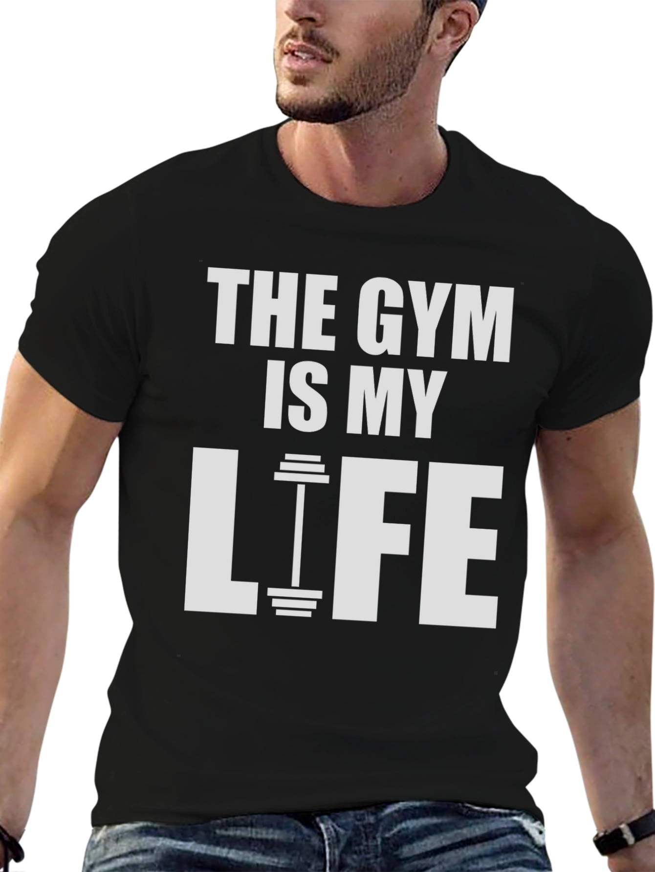Gym Is My Life Black Graphic Tee