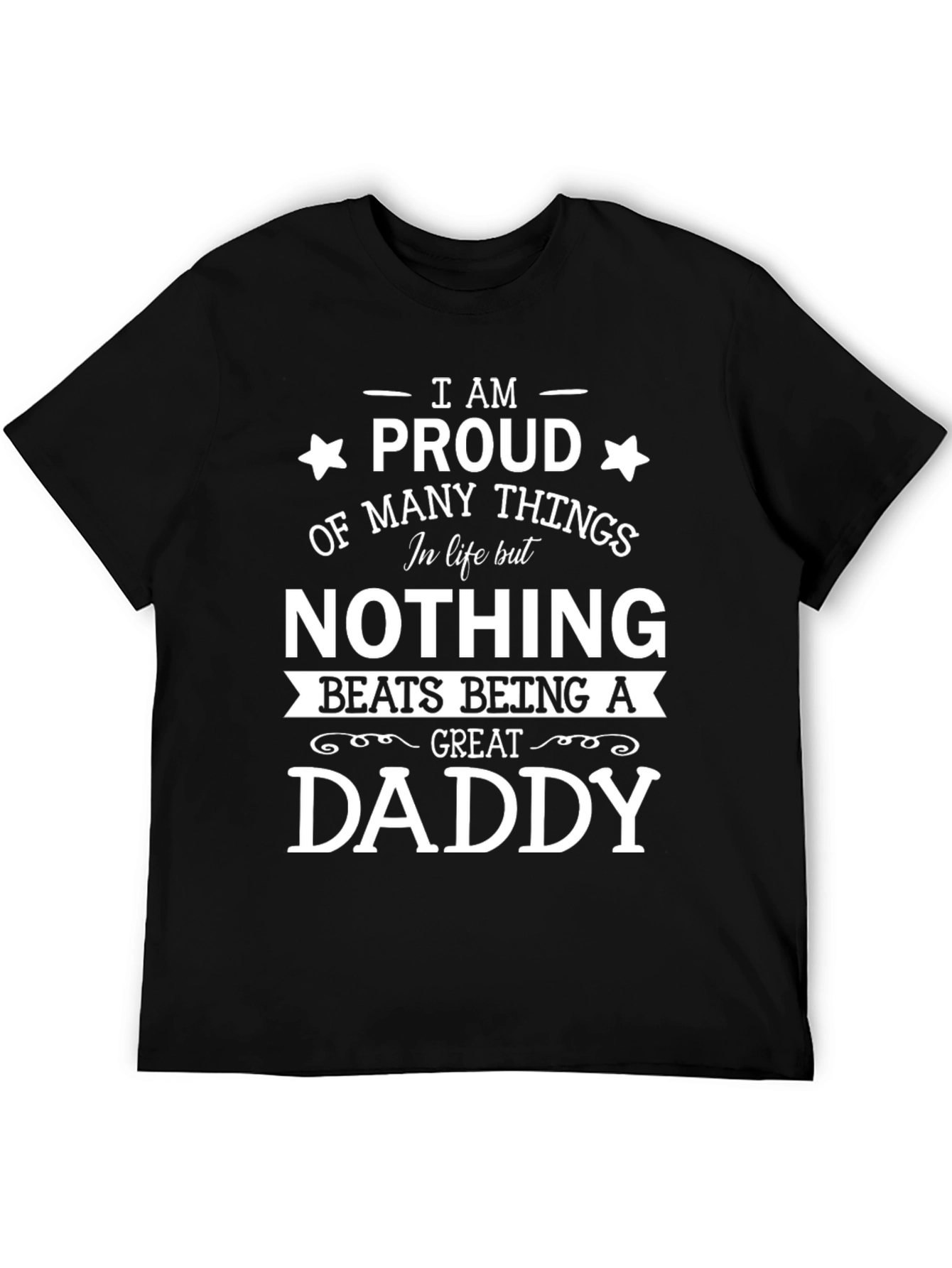 Proud Daddy Graphic Tee - Black Cotton T-Shirt
