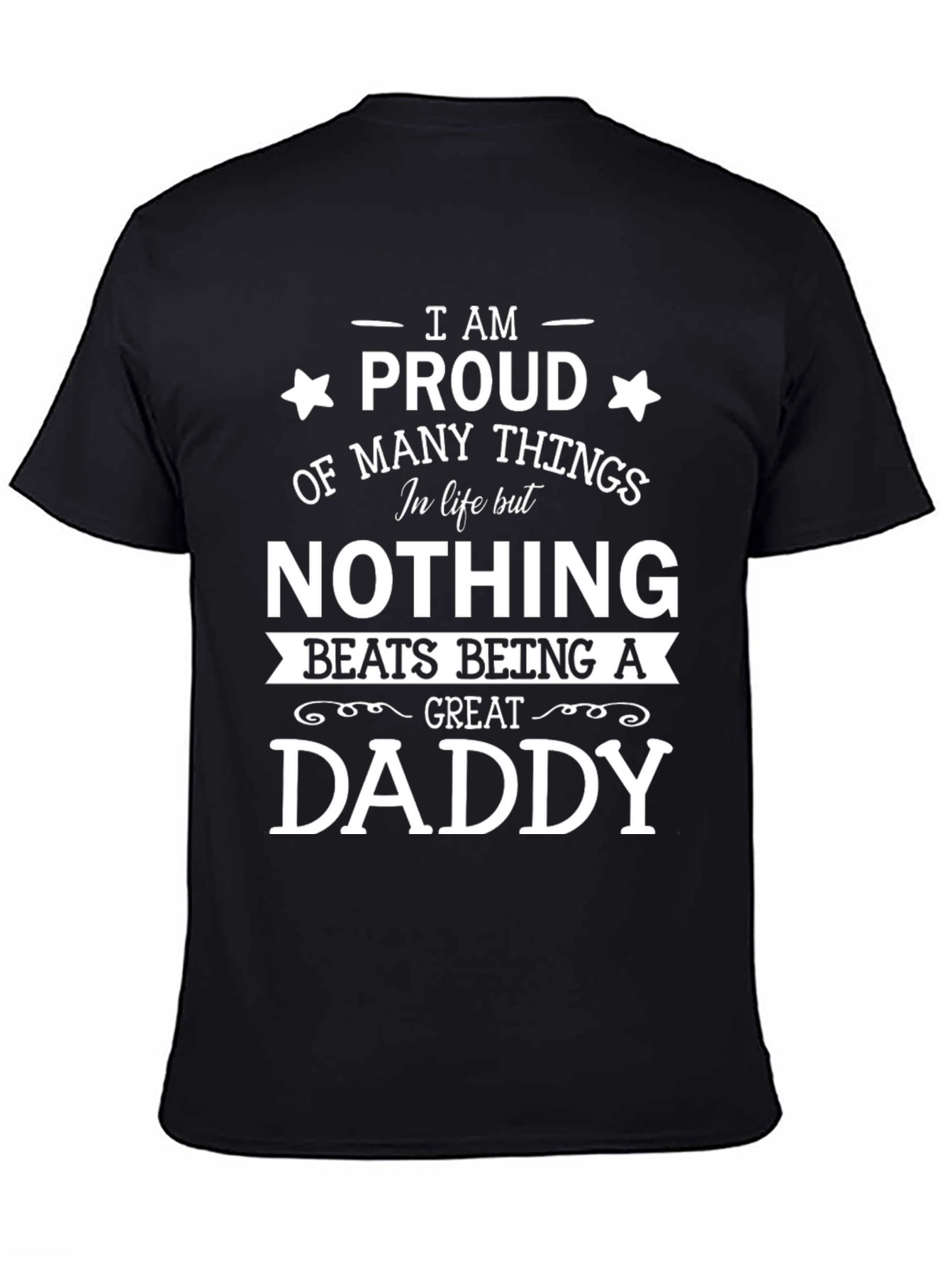 Proud Daddy Graphic Tee - Black Cotton T-Shirt