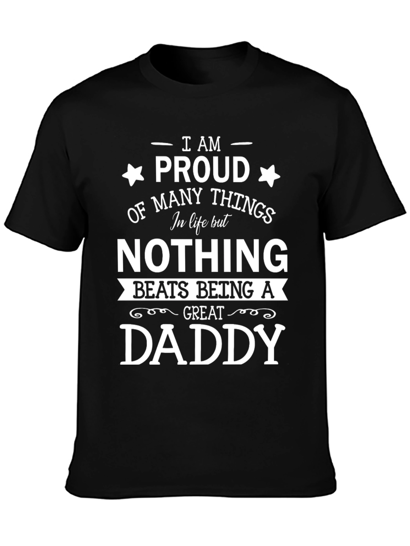 Proud Daddy Graphic Tee - Black Cotton T-Shirt