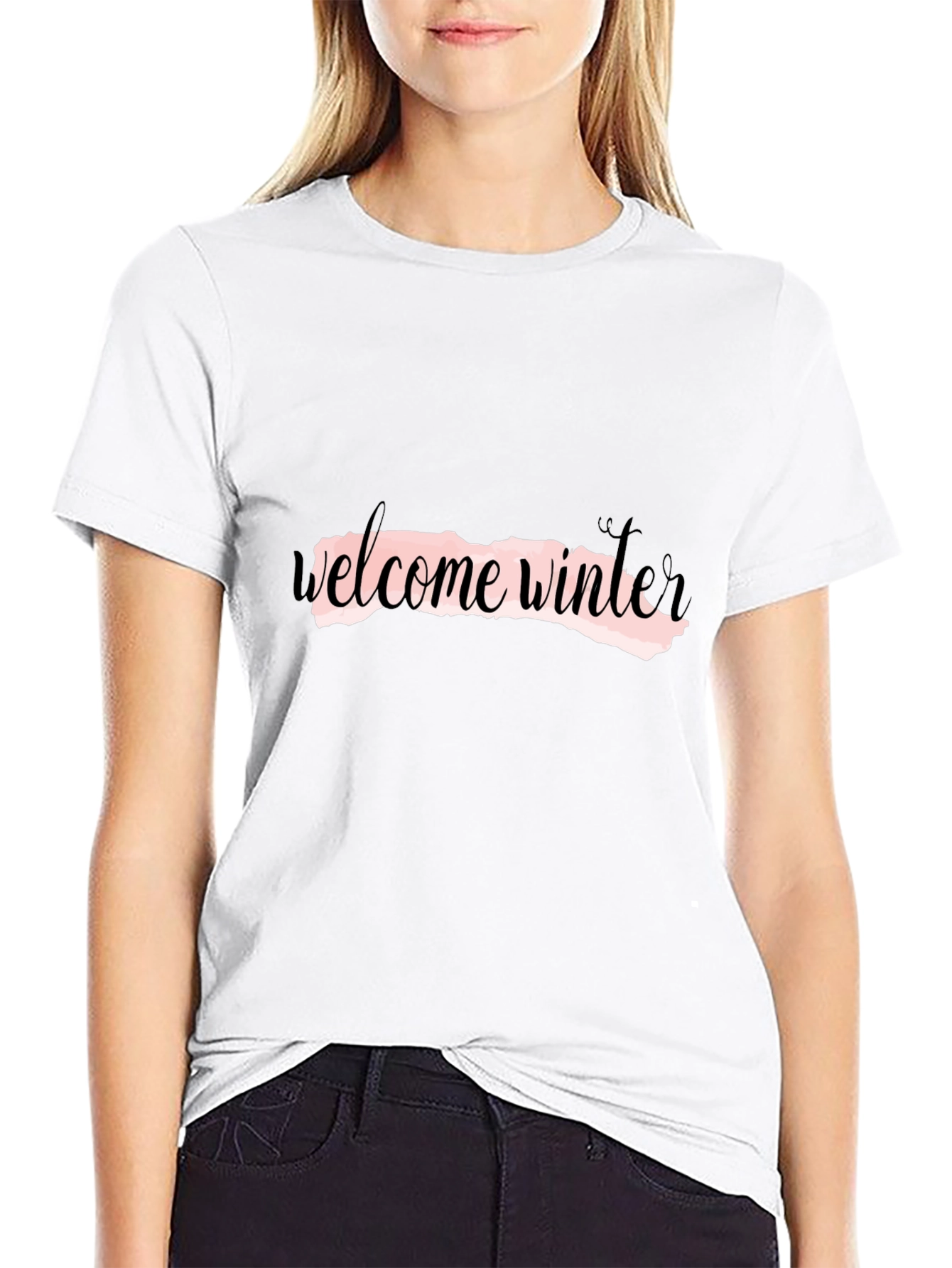 Welcome Winter Black Graphic Tee