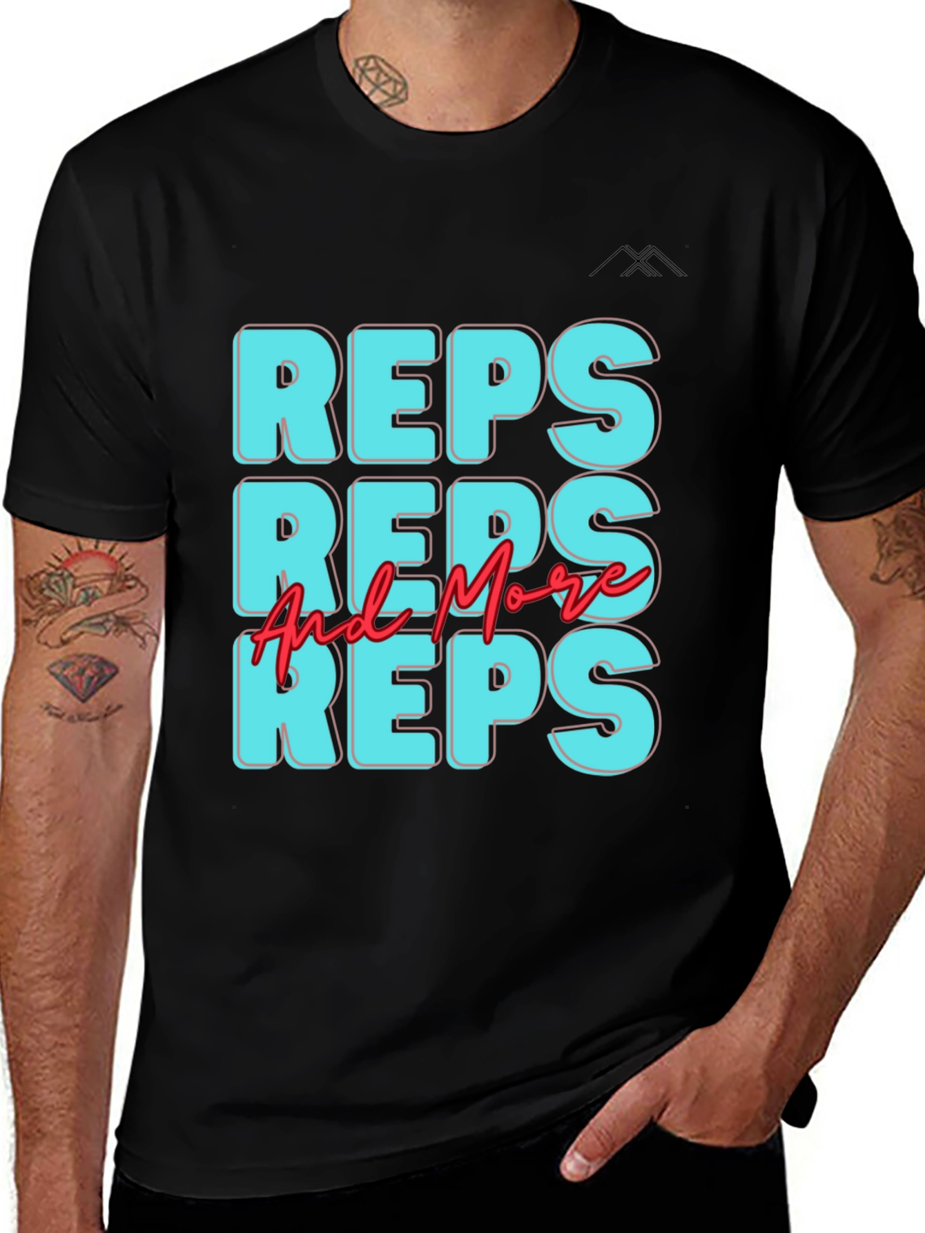 Reps and More Reps Black Graphic Tee