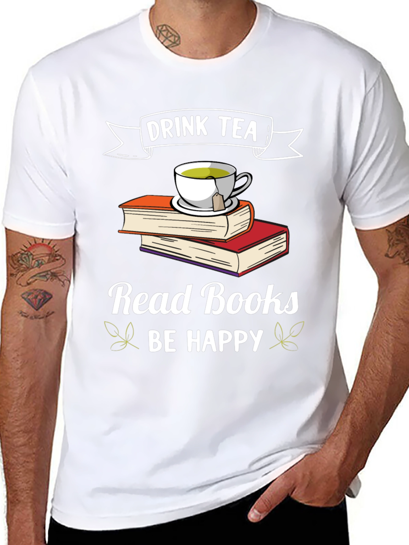Drink Tea Read Books Be Happy T-Shirt