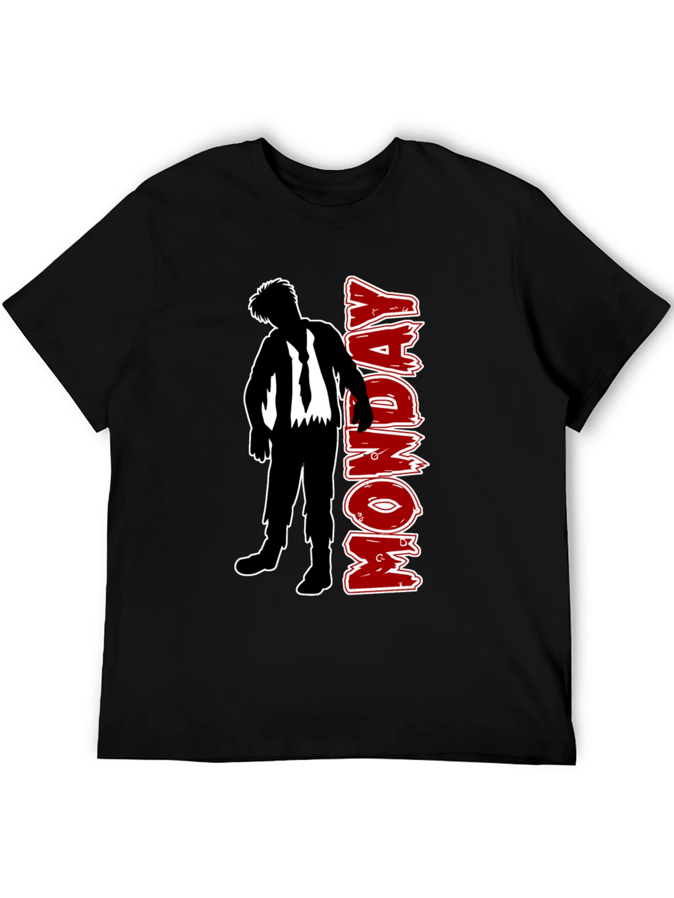 Monday Zombie Graphic Tee - Black Crew Neck