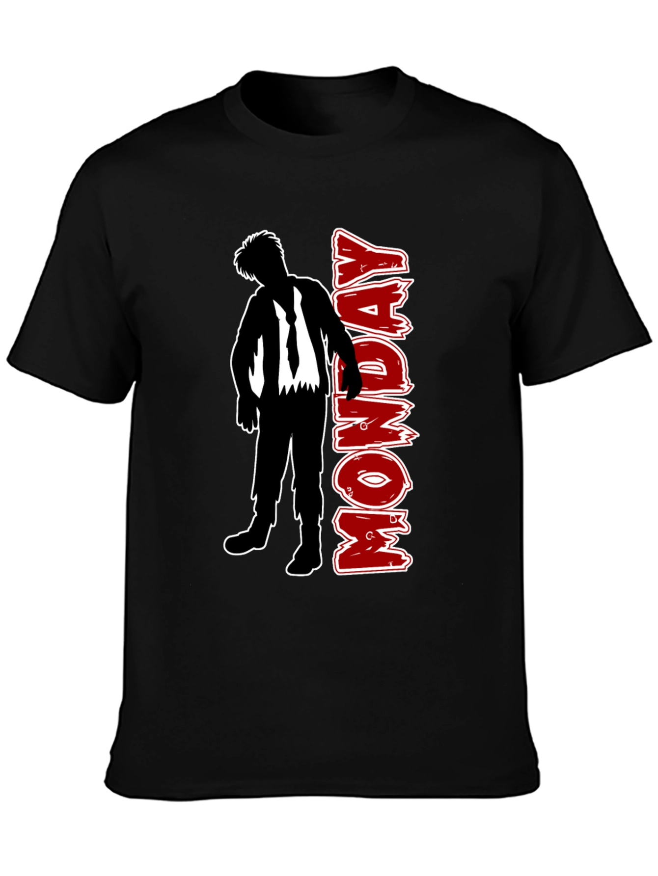 Monday Zombie Graphic Tee - Black Crew Neck