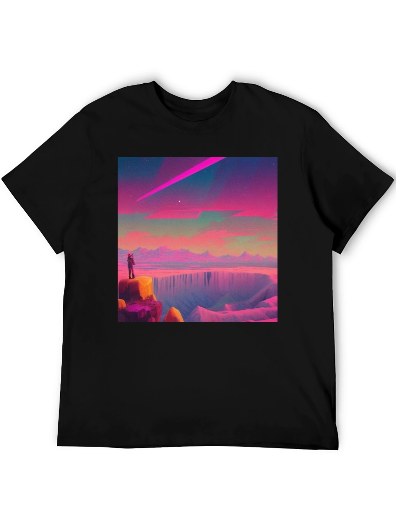 Cosmic Dreamscape Graphic Tee - Black