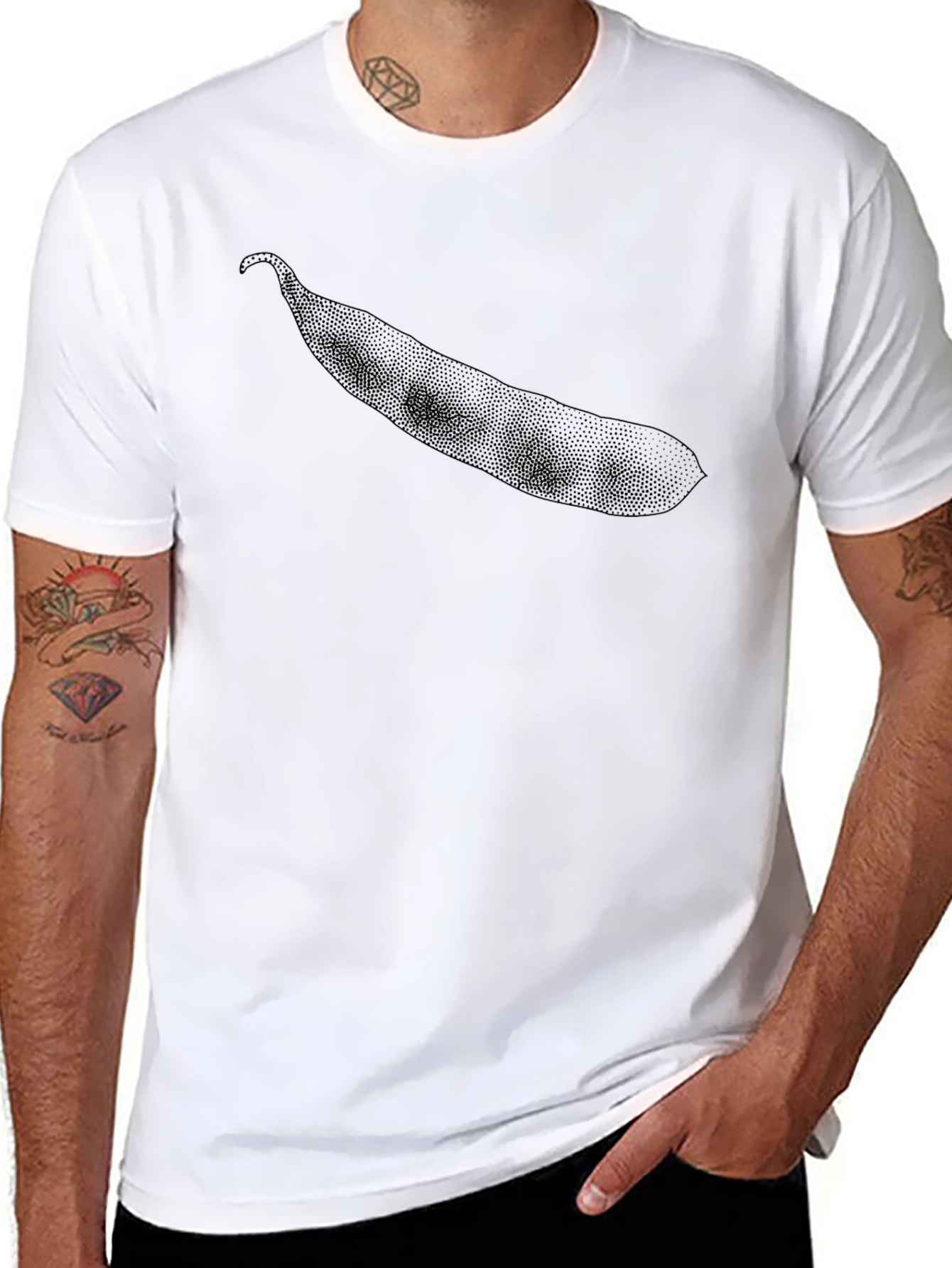 Mens Black Graphic Tee - Bean Design