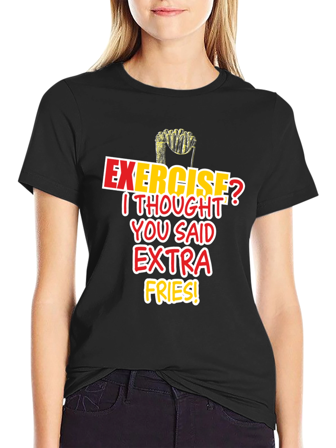 Funny Exercise Extra Fries T-Shirt