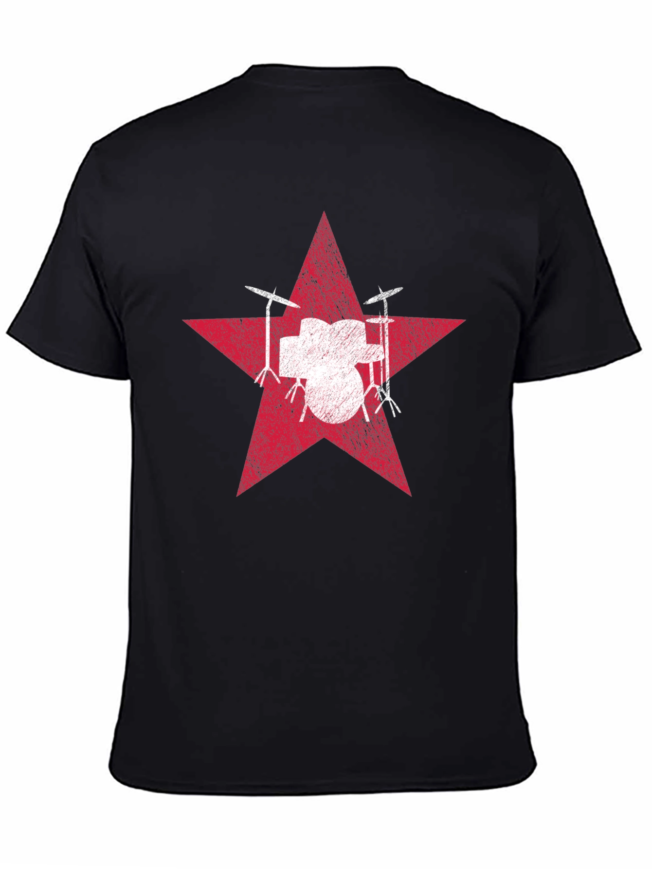 Red Star Drum Set Graphic Tee - Black