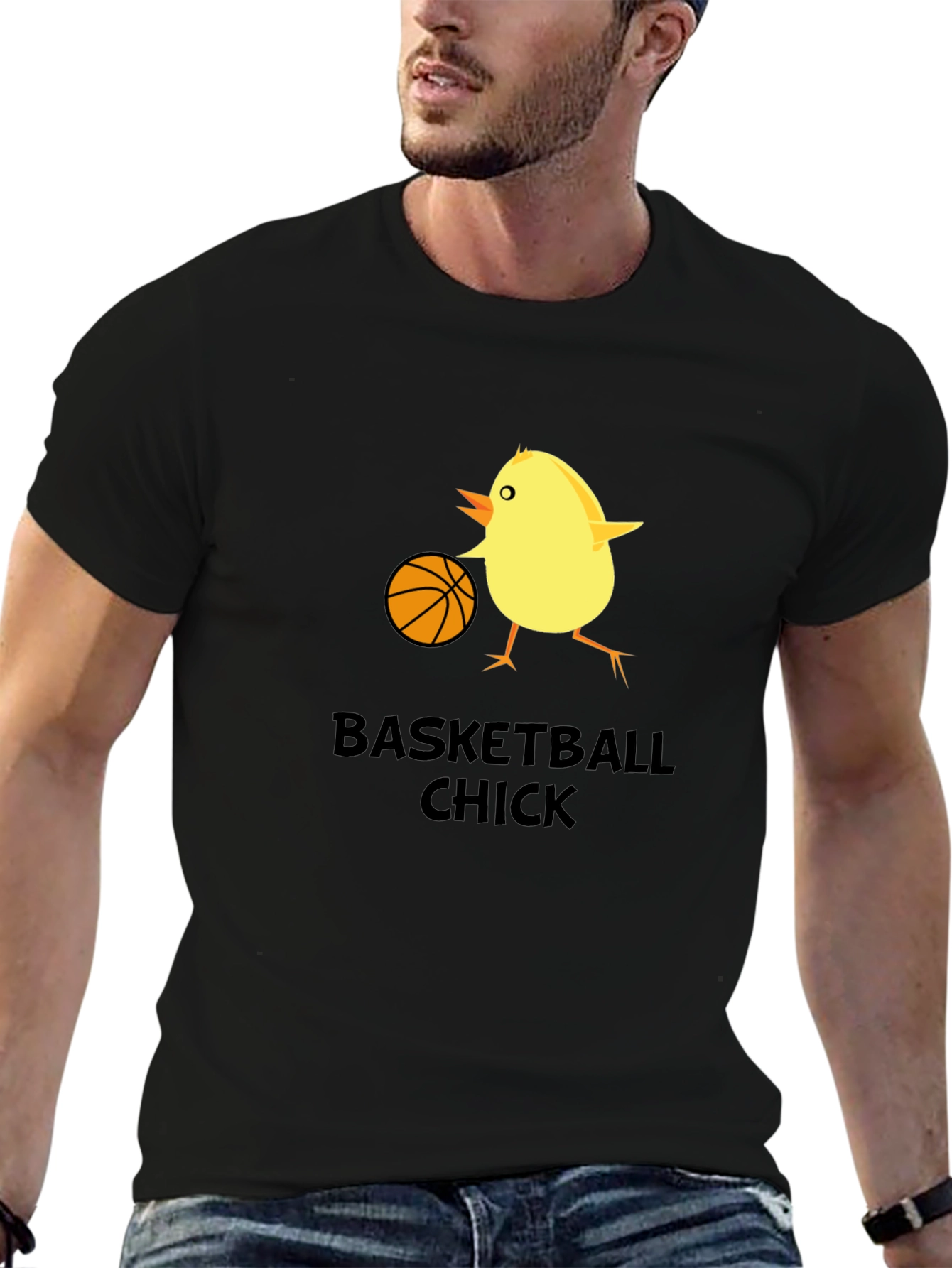 Basketball Chick Novelty Graphic T-Shirt