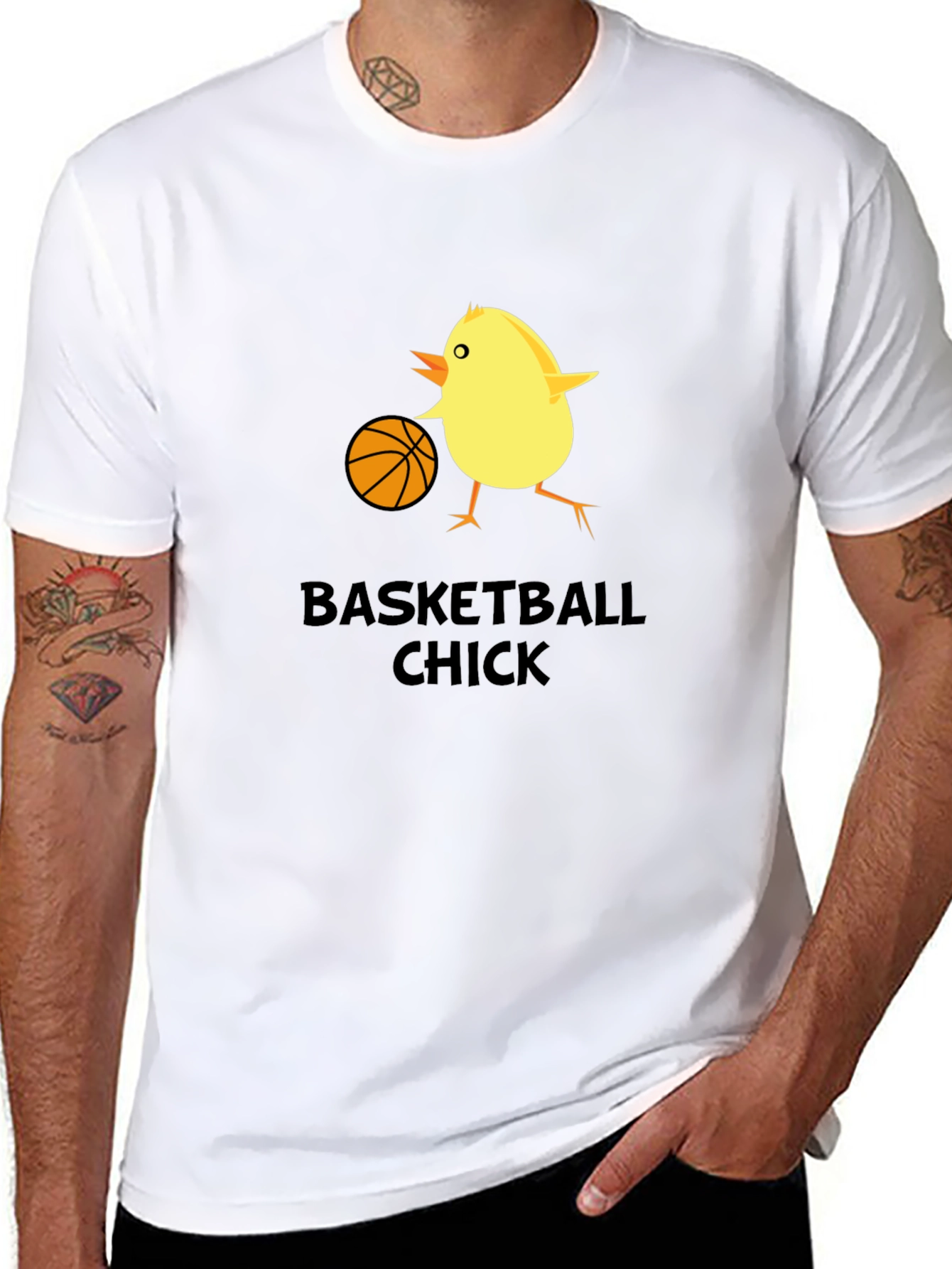 Basketball Chick Novelty Graphic T-Shirt