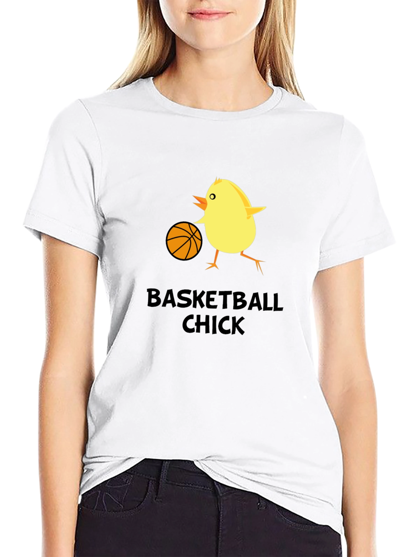 Basketball Chick Novelty Graphic T-Shirt