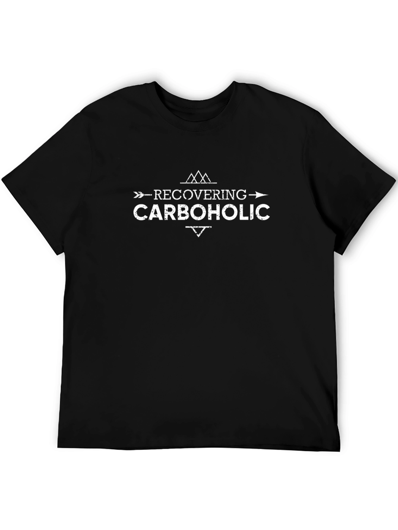 Recovering Carboholic Black Graphic T-Shirt