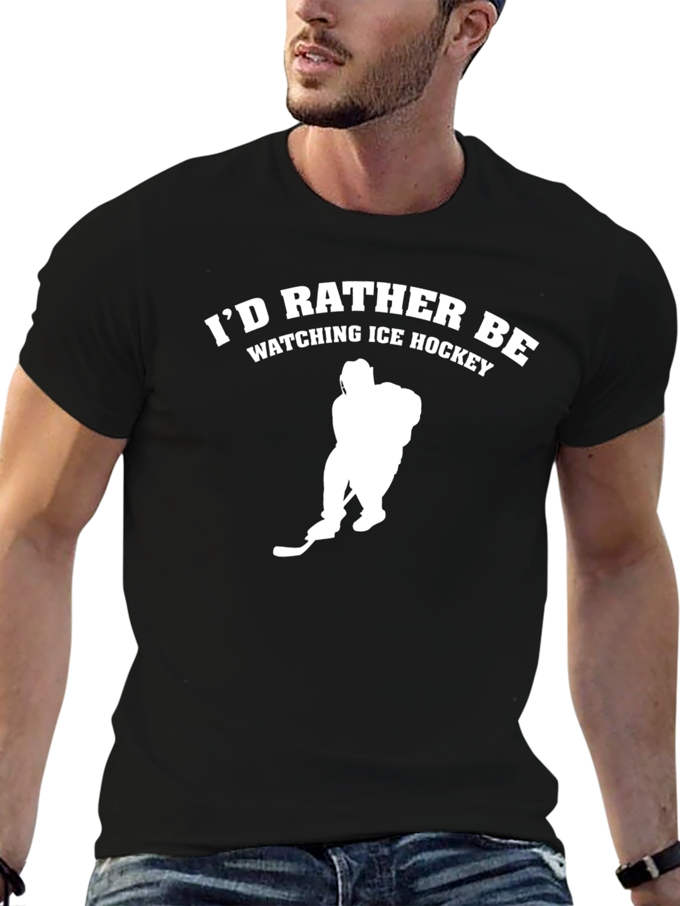 Ice Hockey Fan T-Shirt - Black Tee