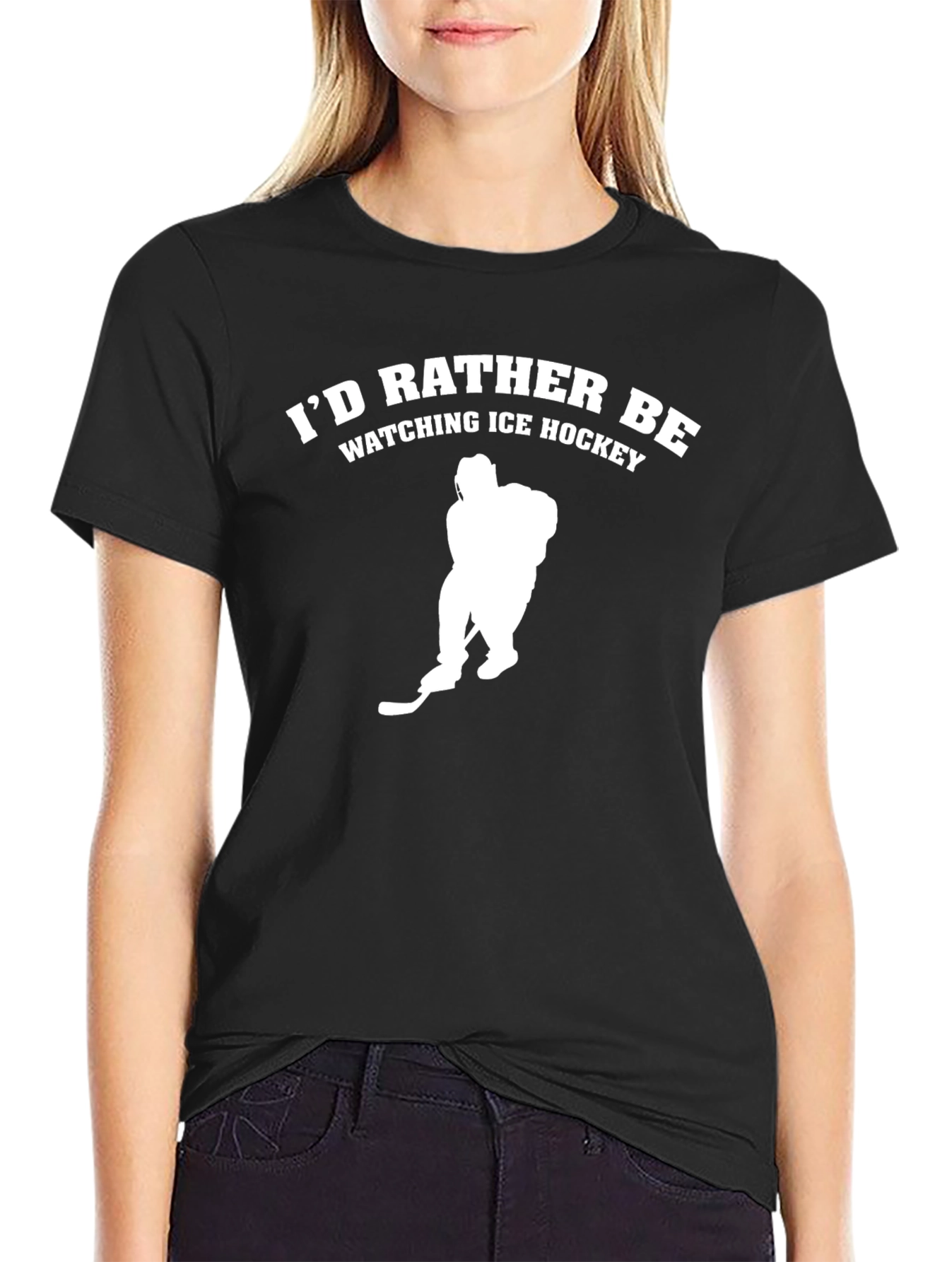 Ice Hockey Fan T-Shirt - Black Tee