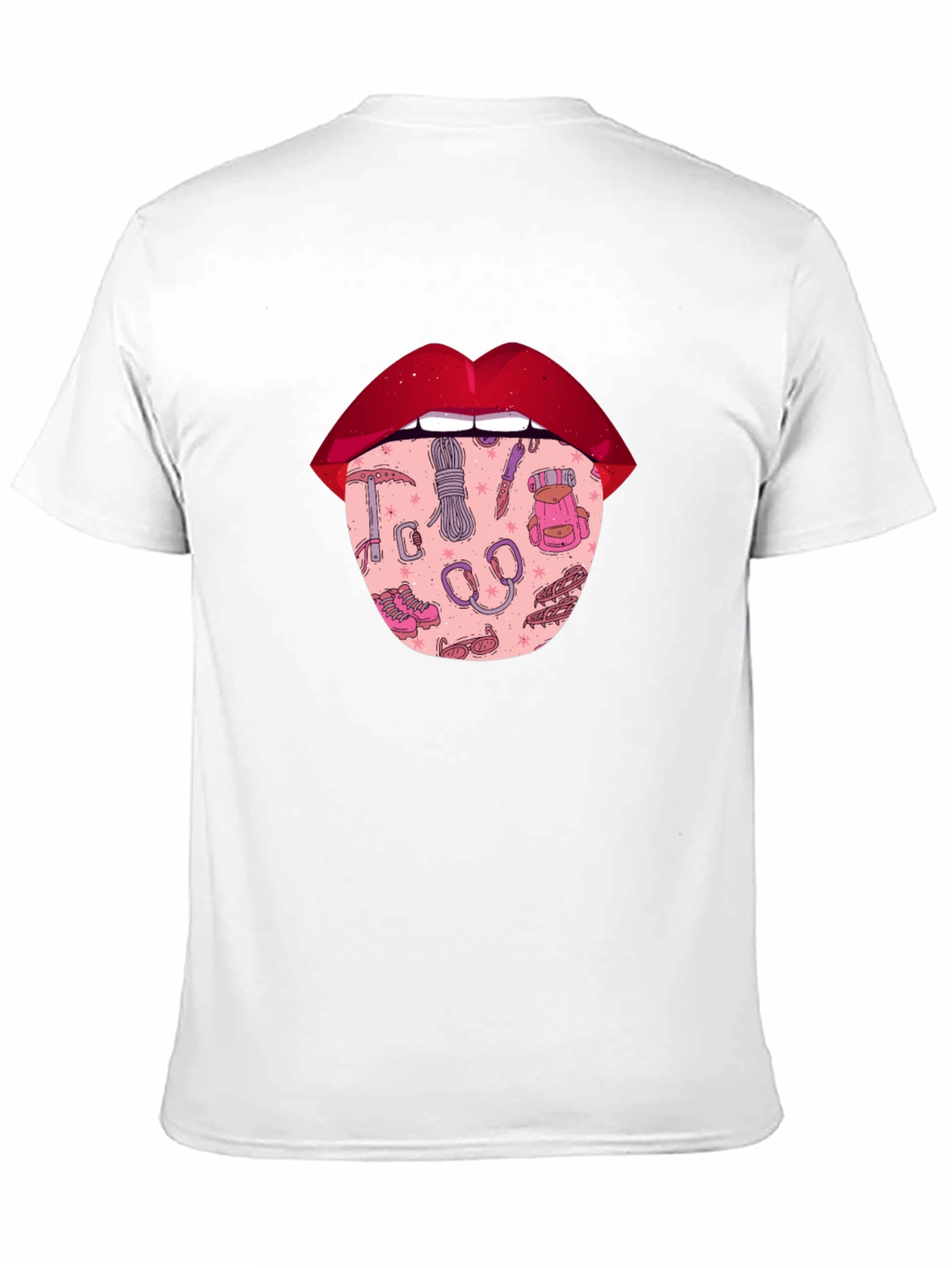 Lips Climbing T-Shirt - Black Graphic Tee
