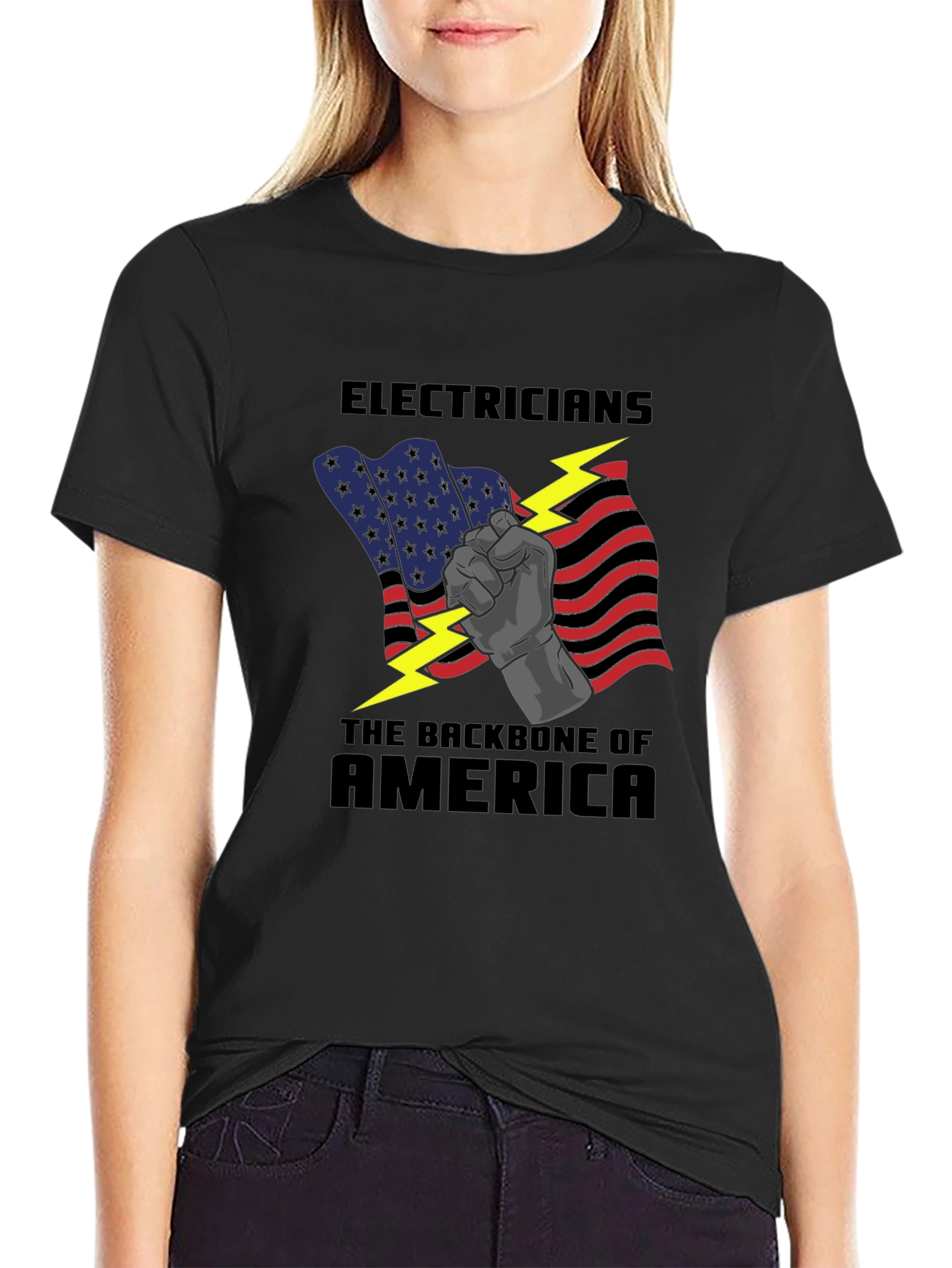 Electricians: Backbone of America Graphic T-Shirt