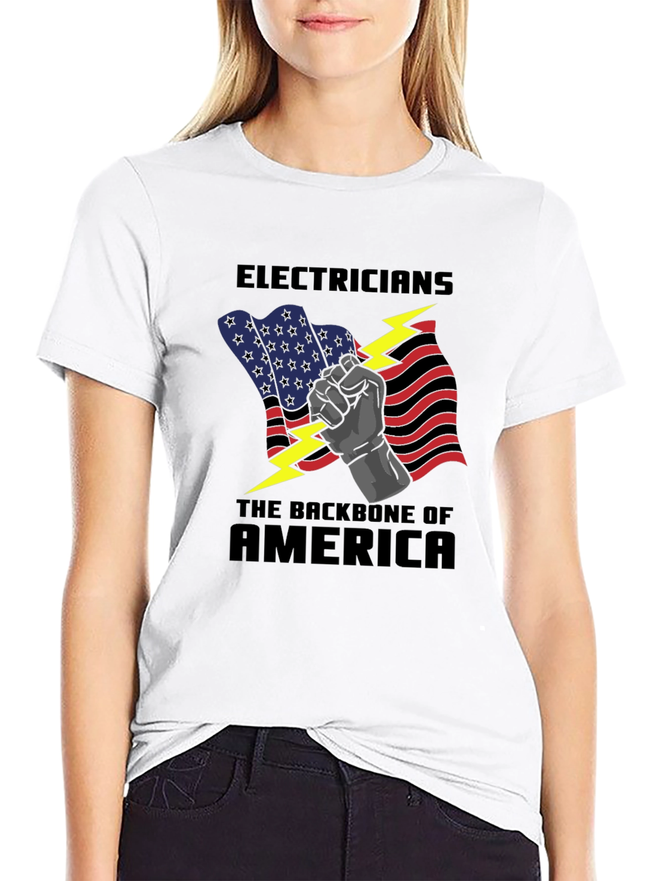 Electricians: Backbone of America Graphic T-Shirt