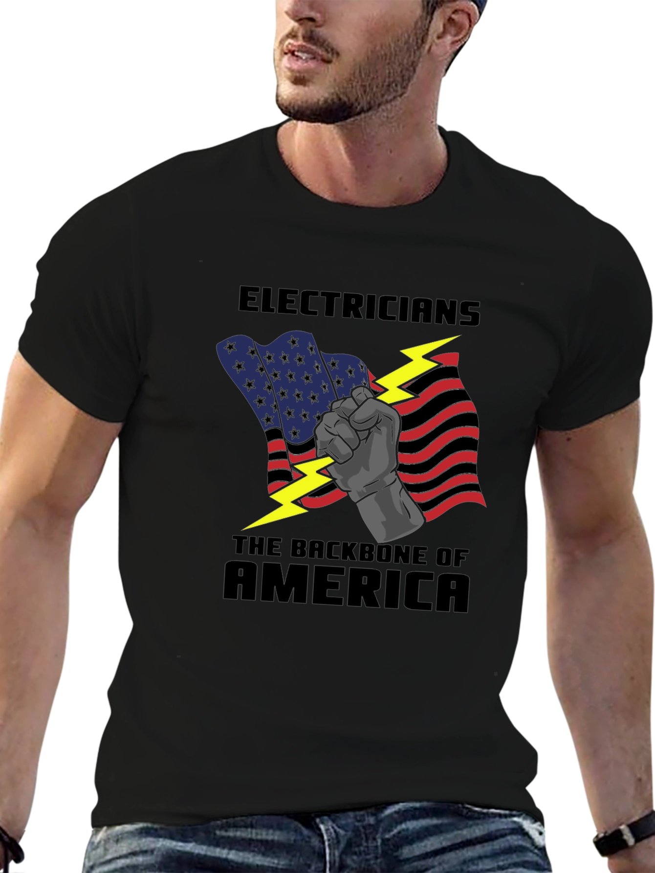 Electricians: Backbone of America Graphic T-Shirt
