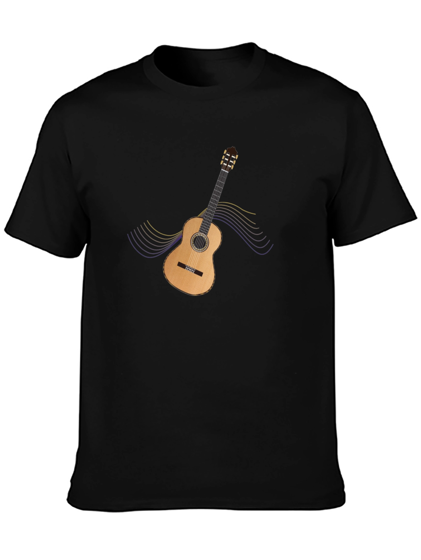 Guitar Graphic Black T-Shirt - Music Lovers Tee