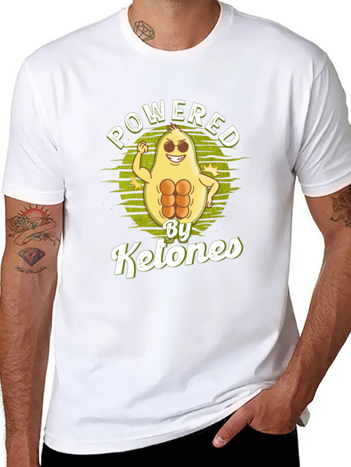 Powered by Ketones Avocado Graphic Tee