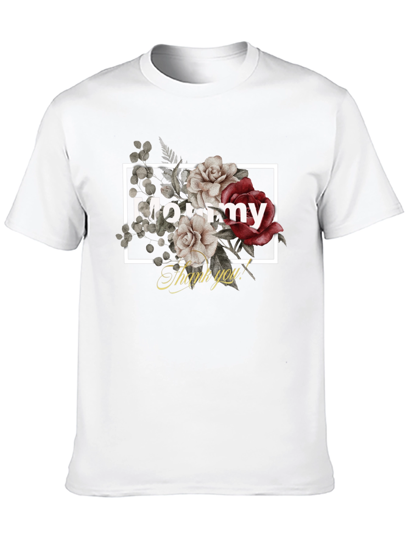 Mommy Floral Graphic Black T-Shirt