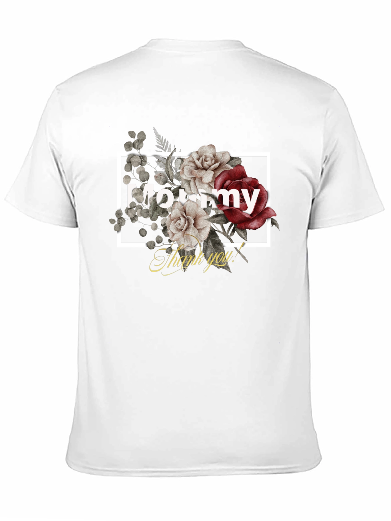 Mommy Floral Graphic Black T-Shirt
