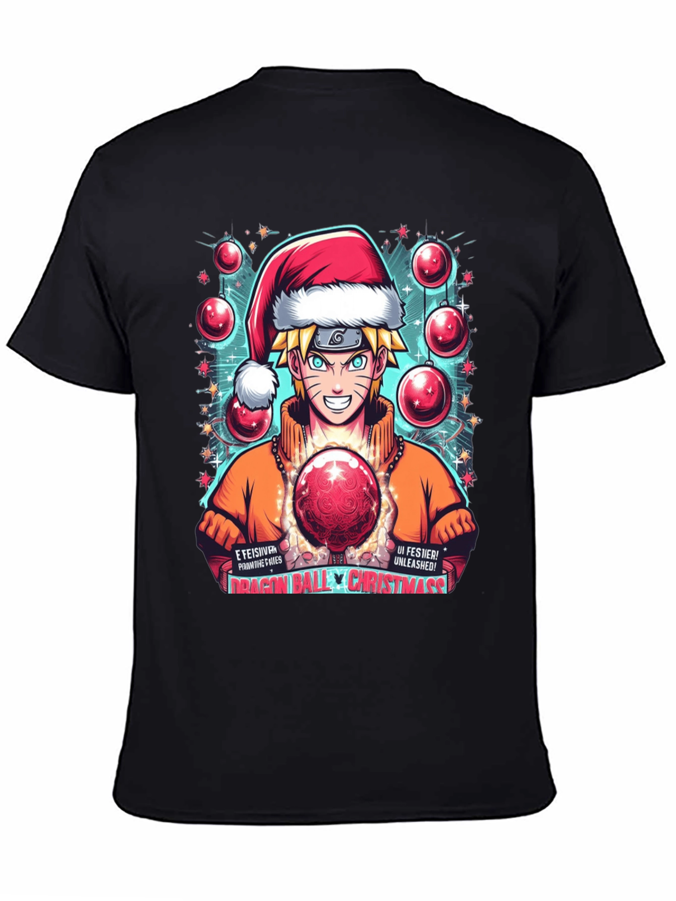 Naruto Dragon Ball Christmas Graphic T-Shirt