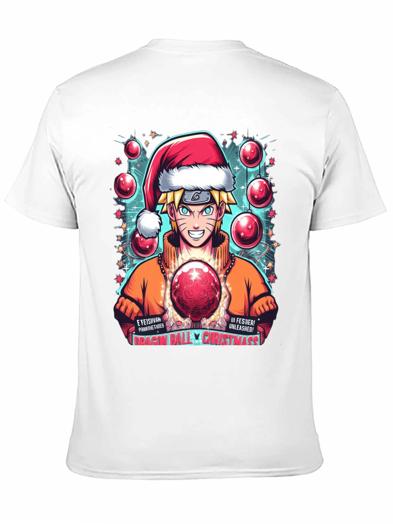 Naruto Dragon Ball Christmas Graphic T-Shirt
